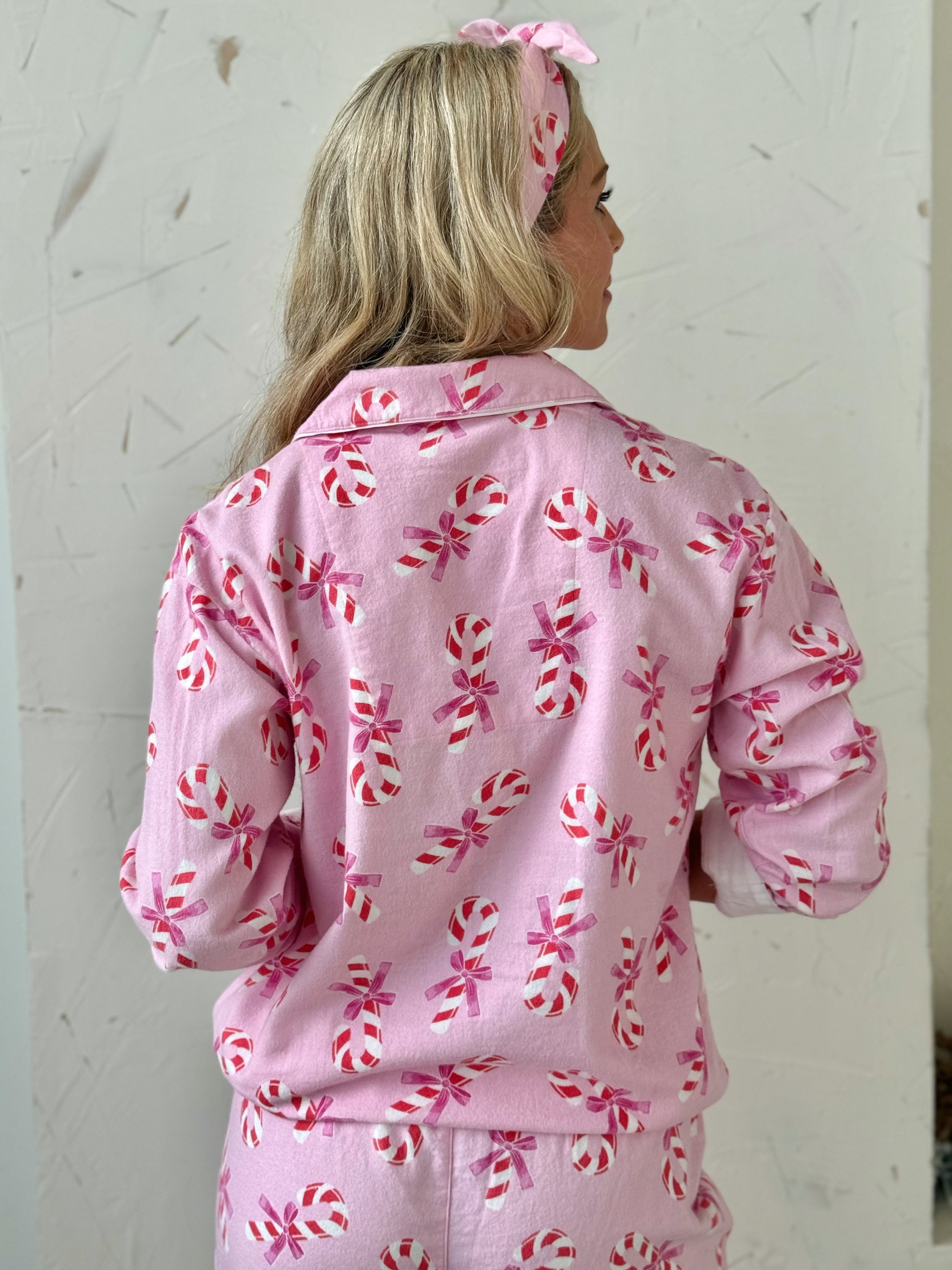 Candy Cane Cutie PJ Set - BABY PINK - willows clothing Pajamas