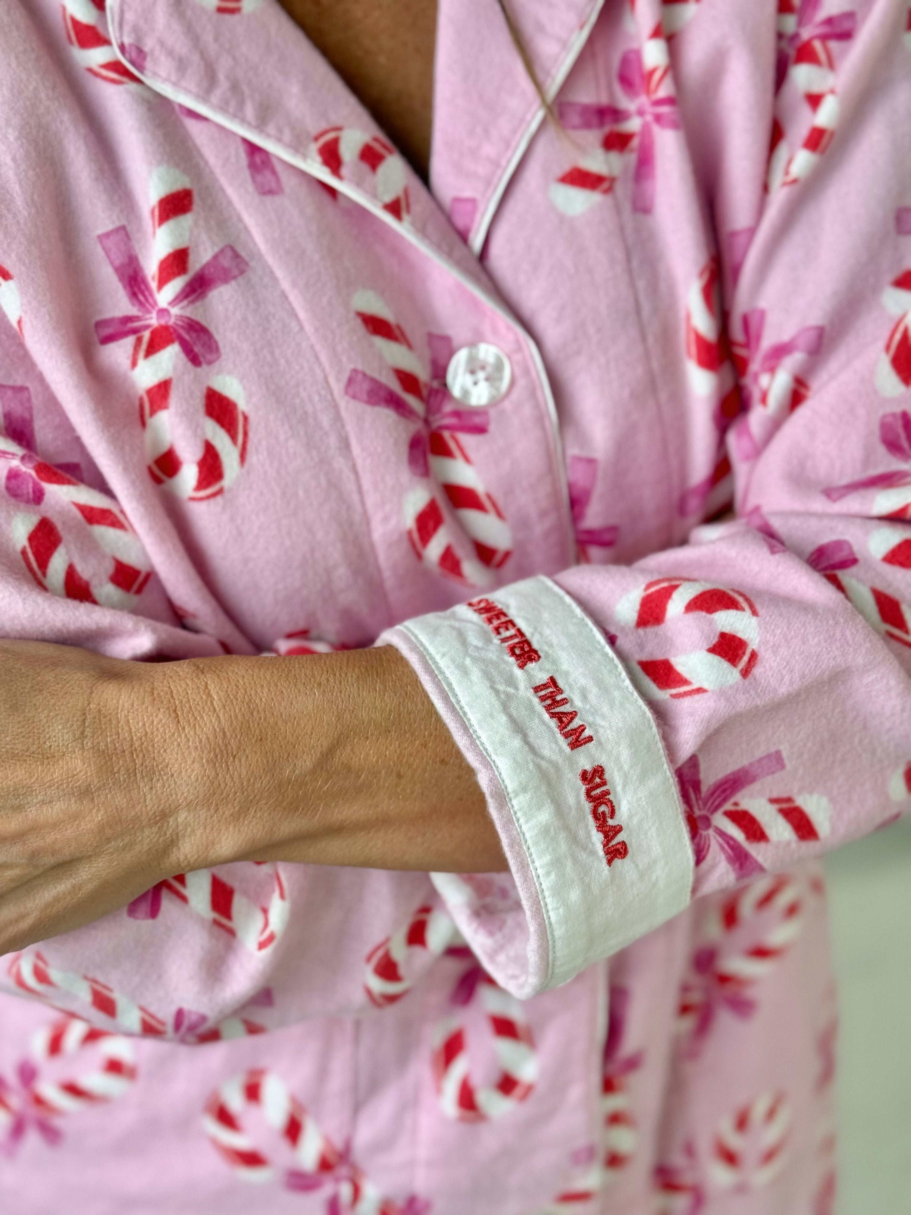 Candy Cane Cutie PJ Set - BABY PINK - willows clothing Pajamas