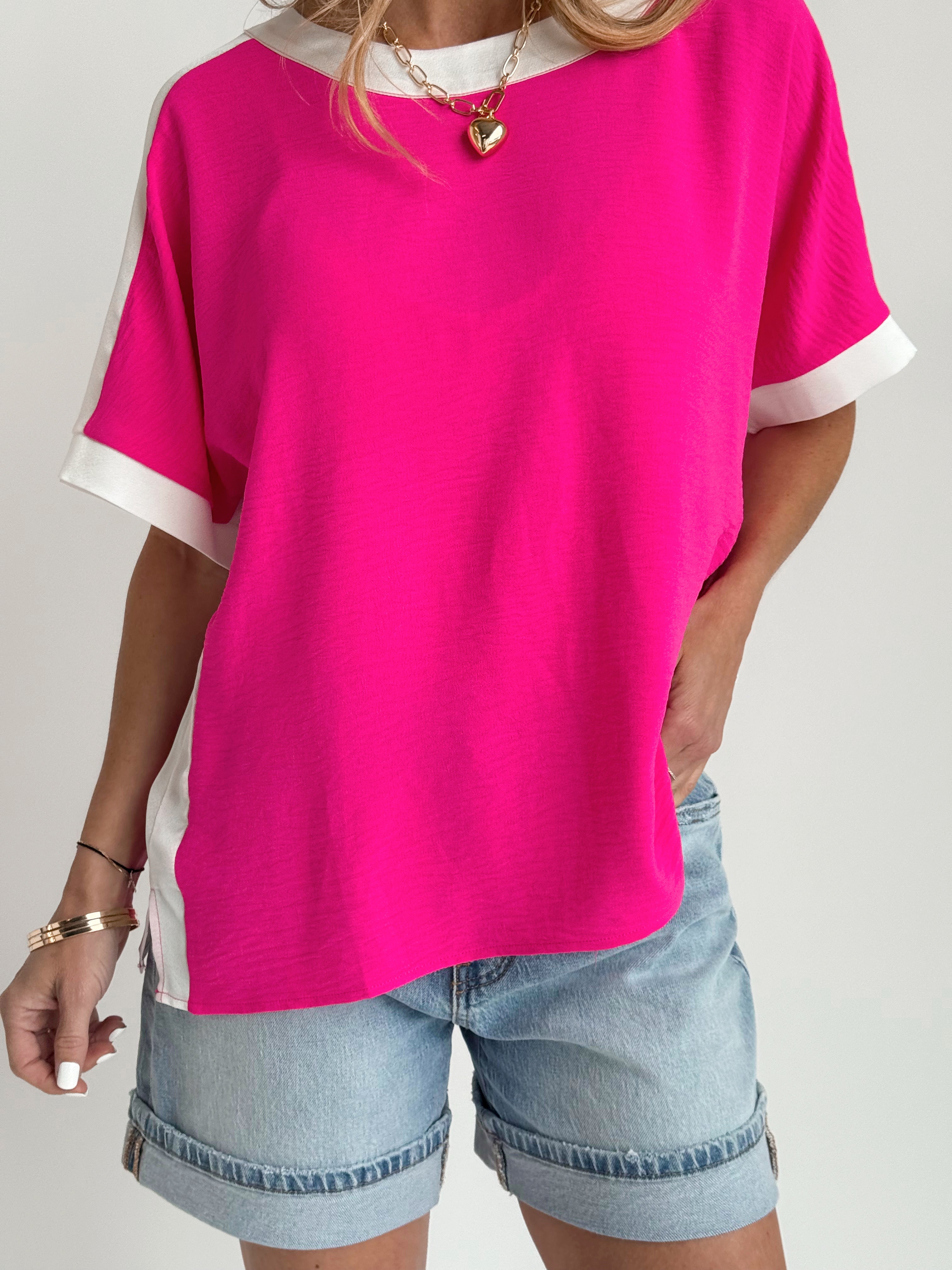 Capri Tee - HOT PINK - willows clothing S/S SHIRT