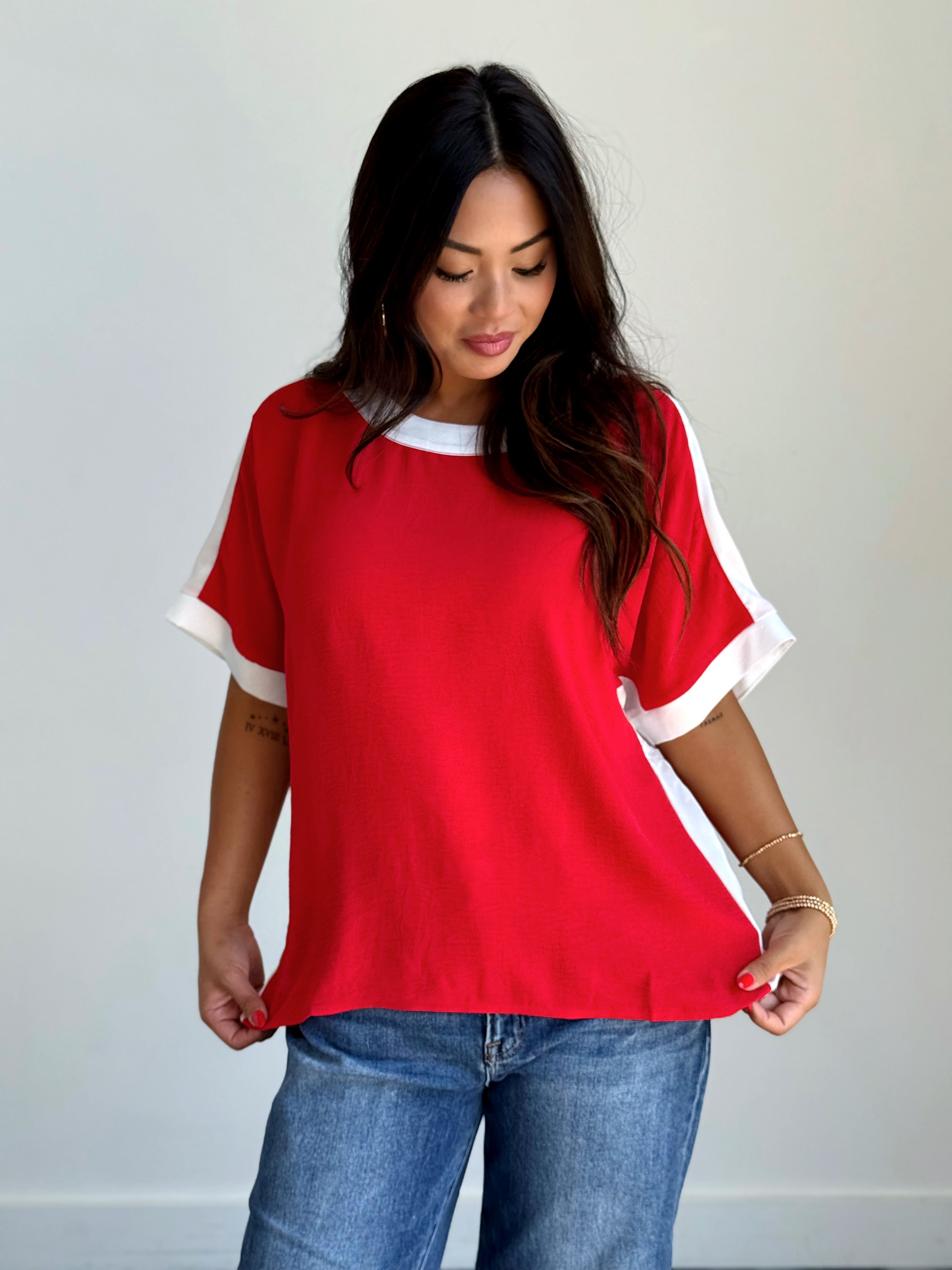 Capri Tee - TOMATO RED - willows clothing S/S SHIRT