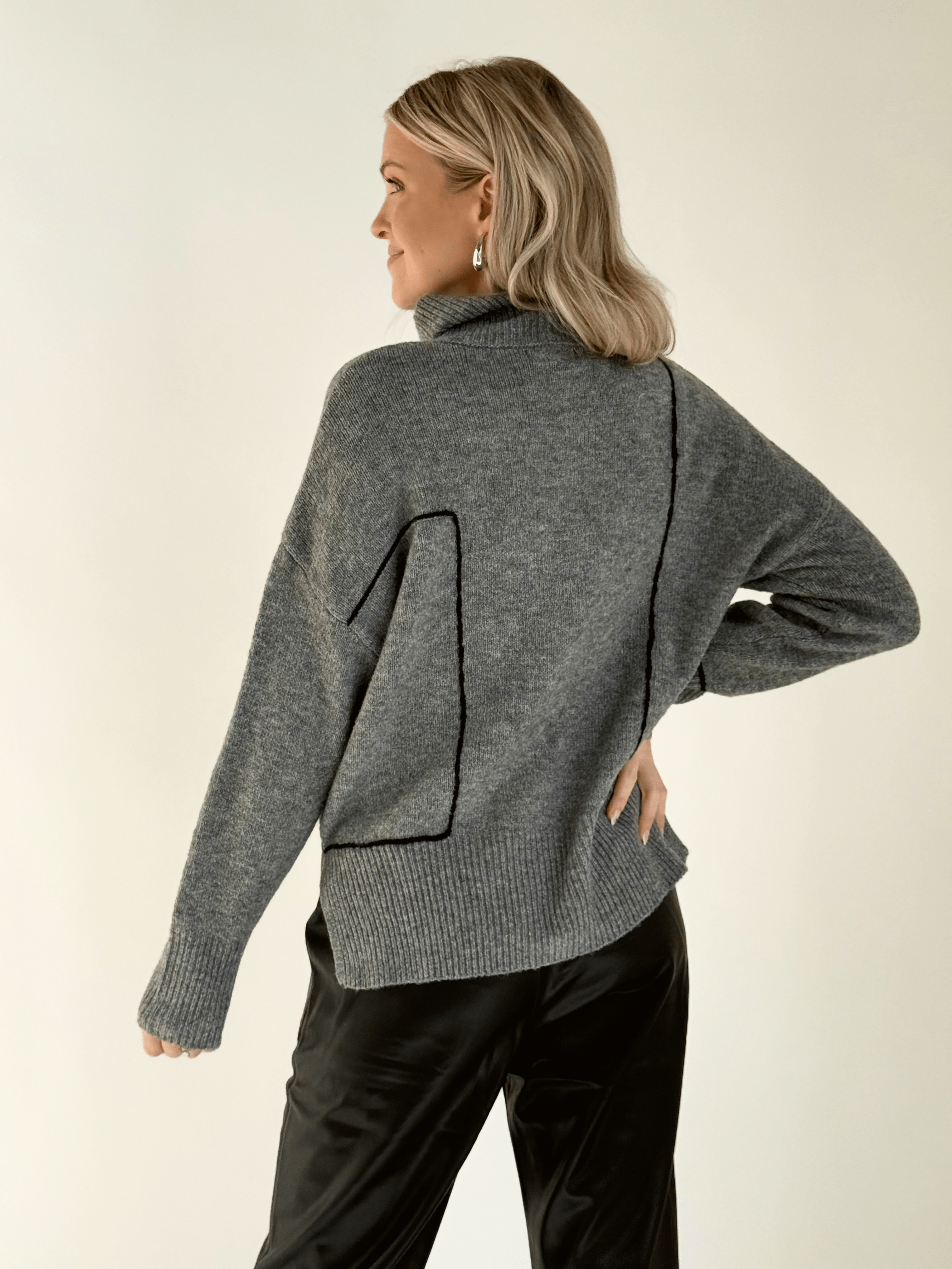 Carissa Sweater - HEATHER GREY - willows clothing SWEATER