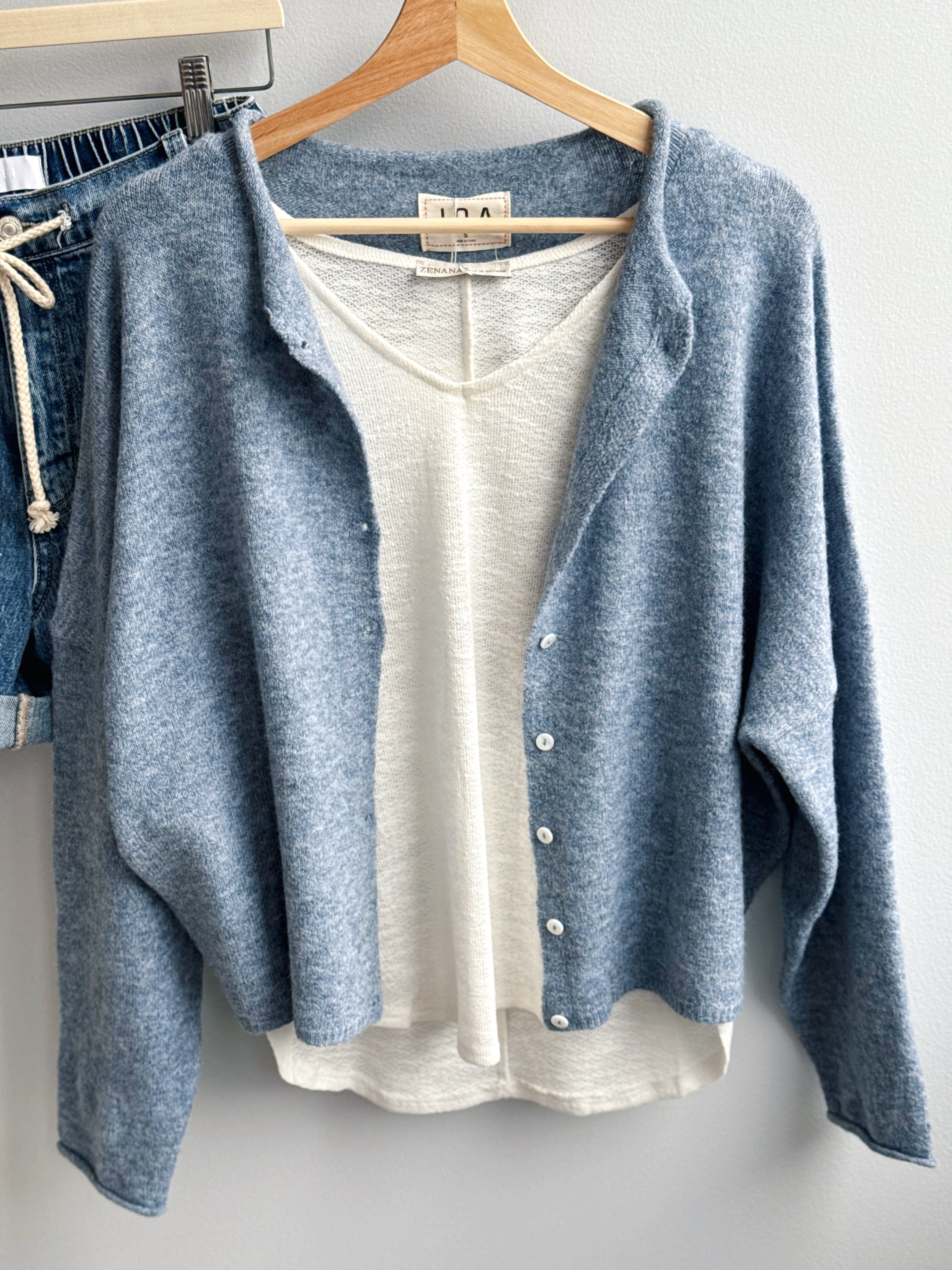 Caroline Cardigan - DUSTY BLUE - willows clothing Cardigan