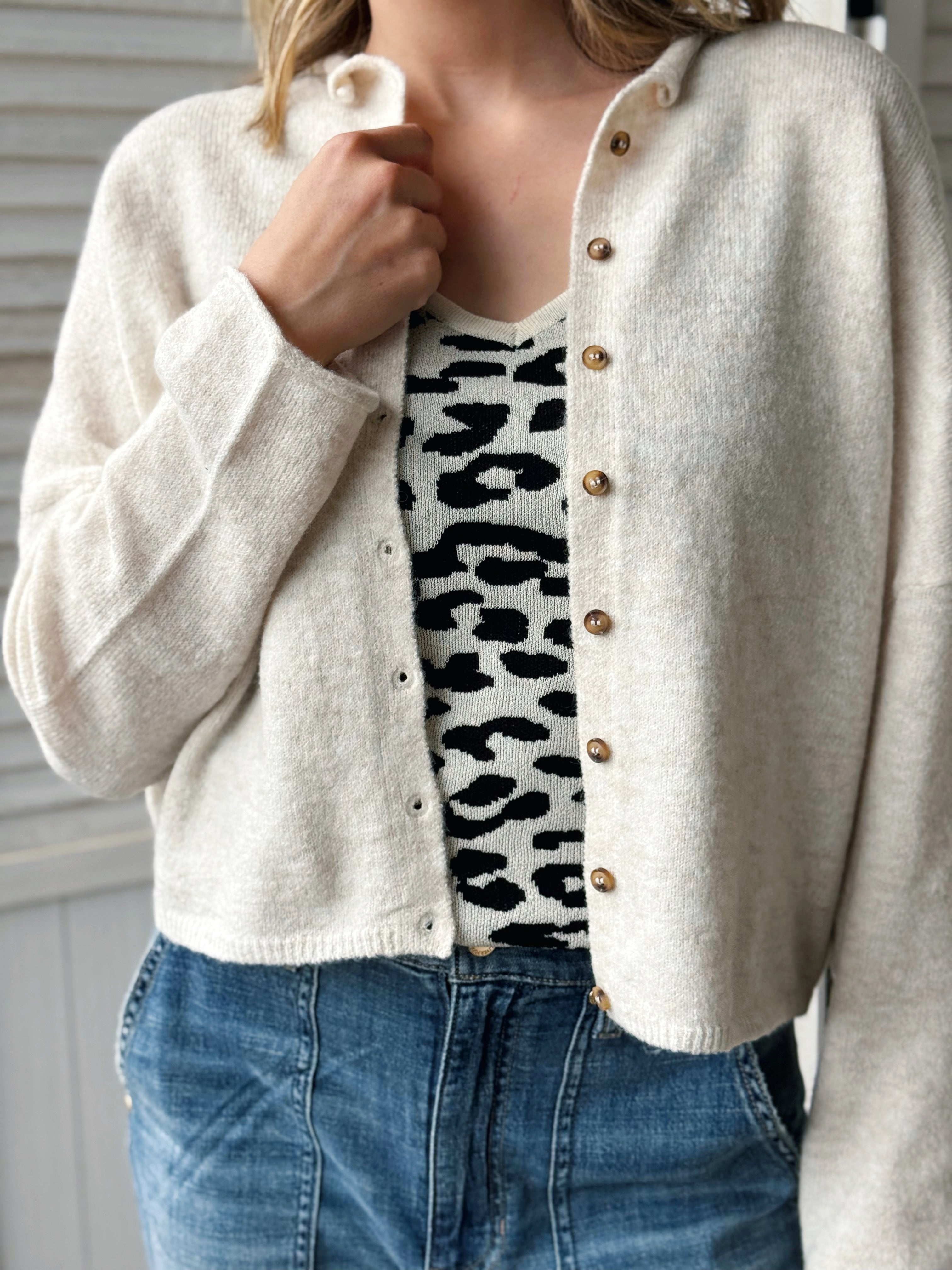 Caroline Cardigan - OATMEAL - willows clothing Cardigan