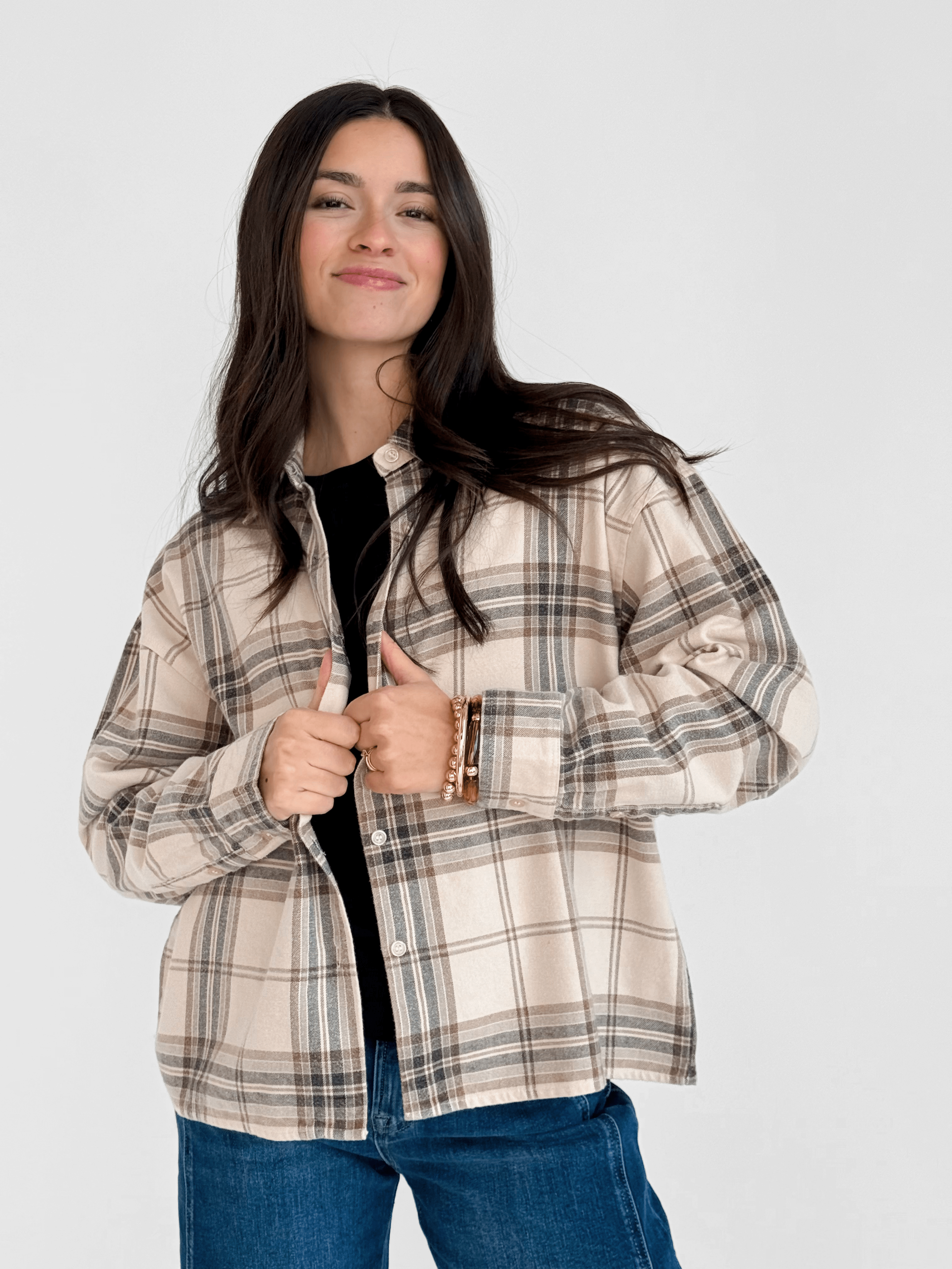 Carson Top - KHAKI MULTI - willows clothing L/S SHIRT