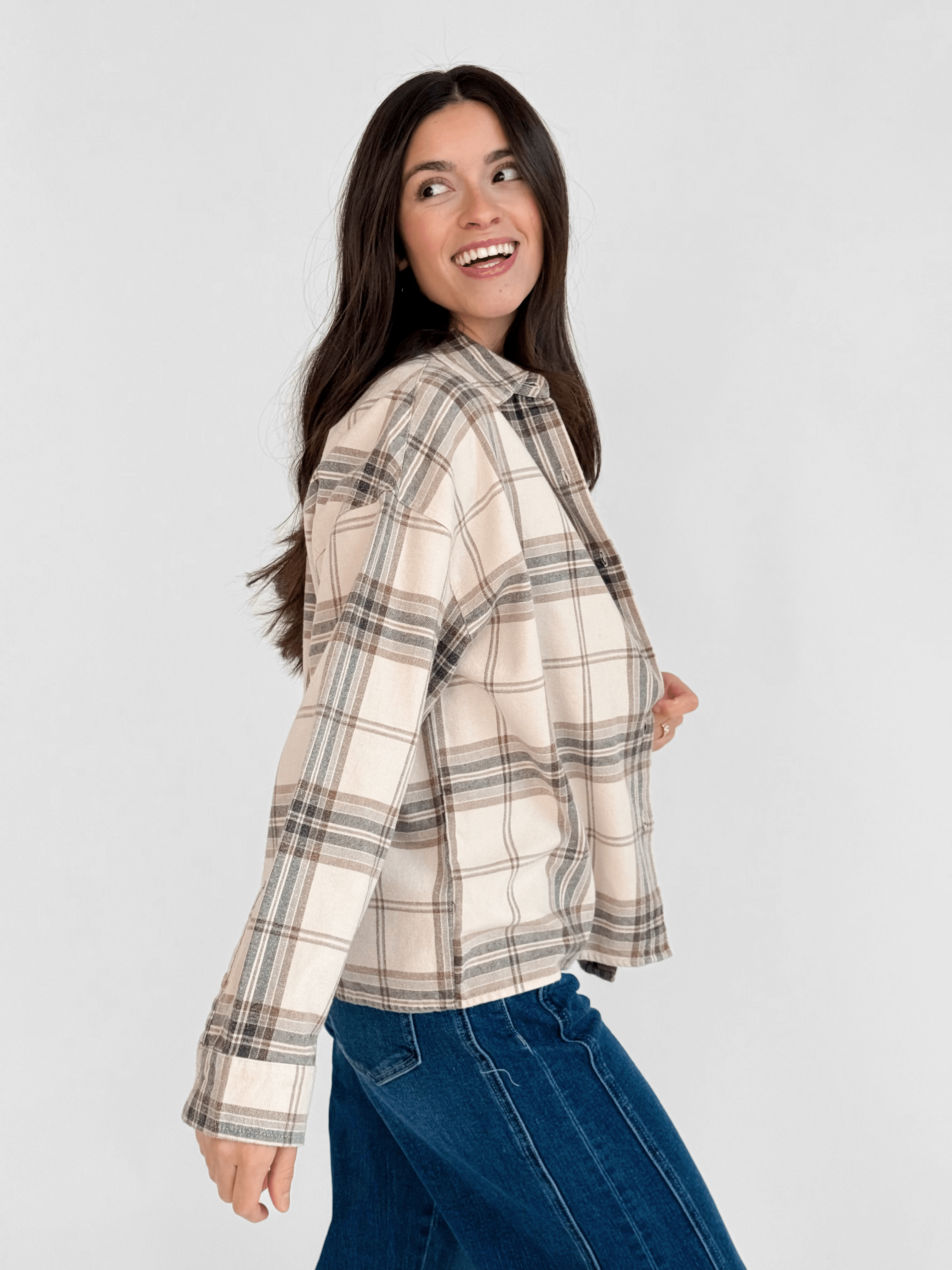 Carson Top - KHAKI MULTI - willows clothing L/S SHIRT