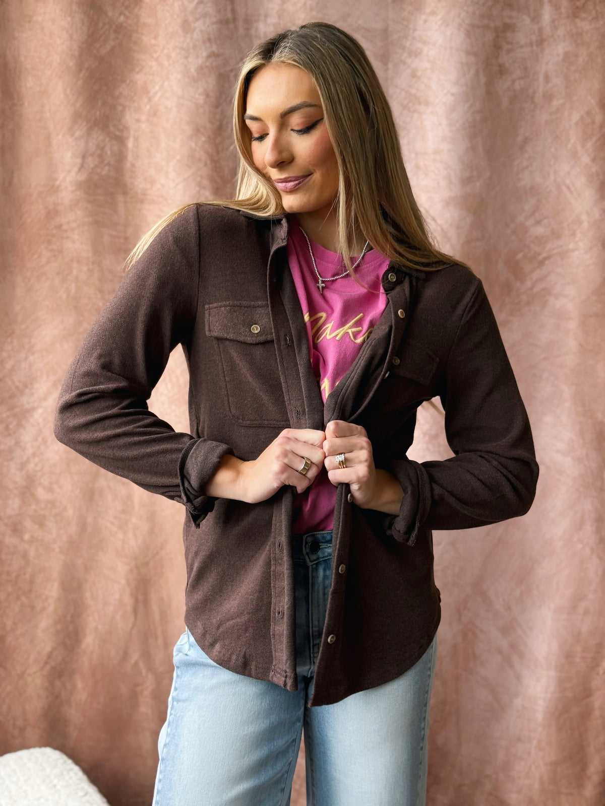 Cassian Shirt - COFFEE BEAN - willows clothing L/S SHIRT