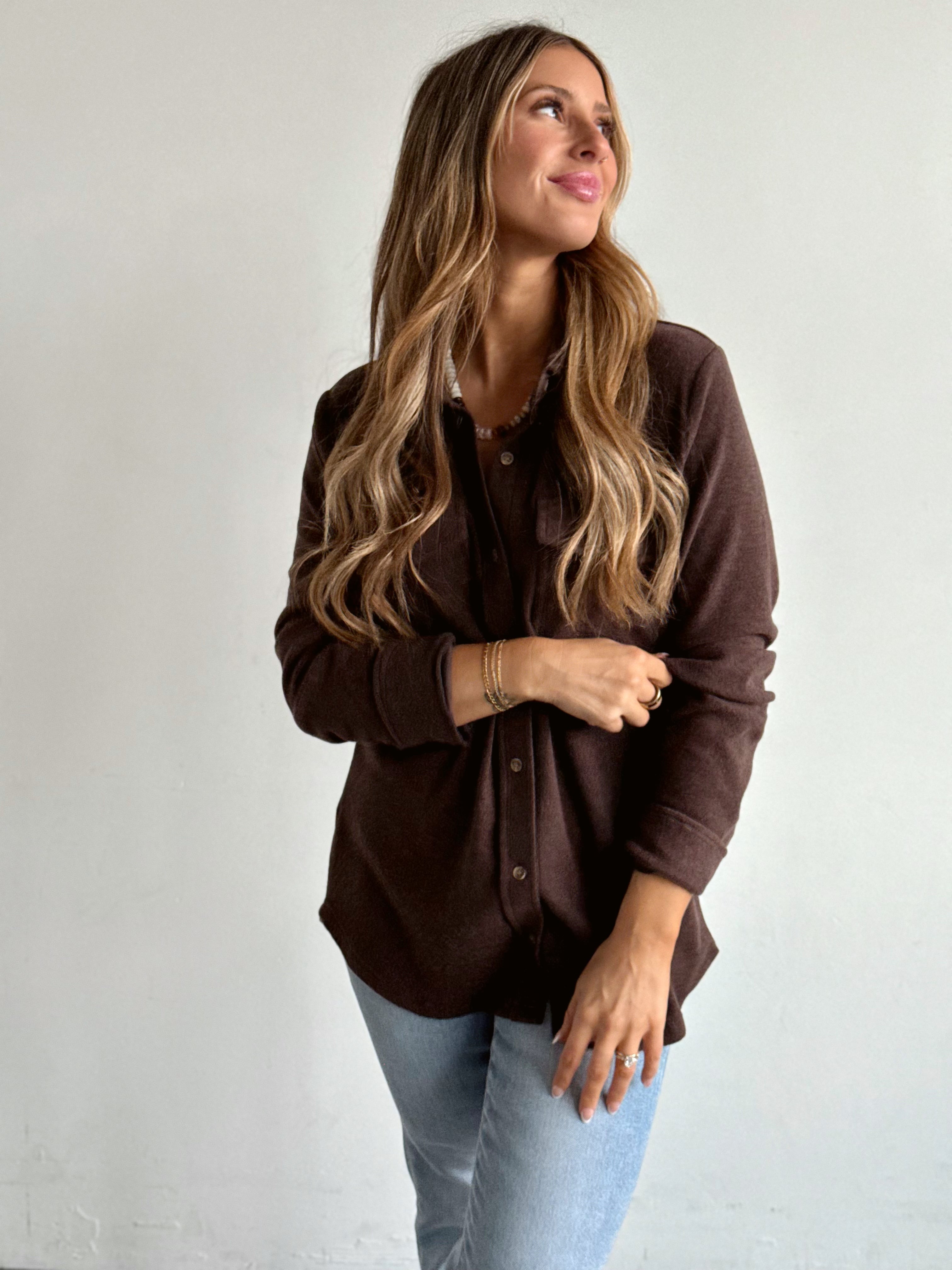 Cassian Shirt - COFFEE BEAN - willows clothing L/S SHIRT
