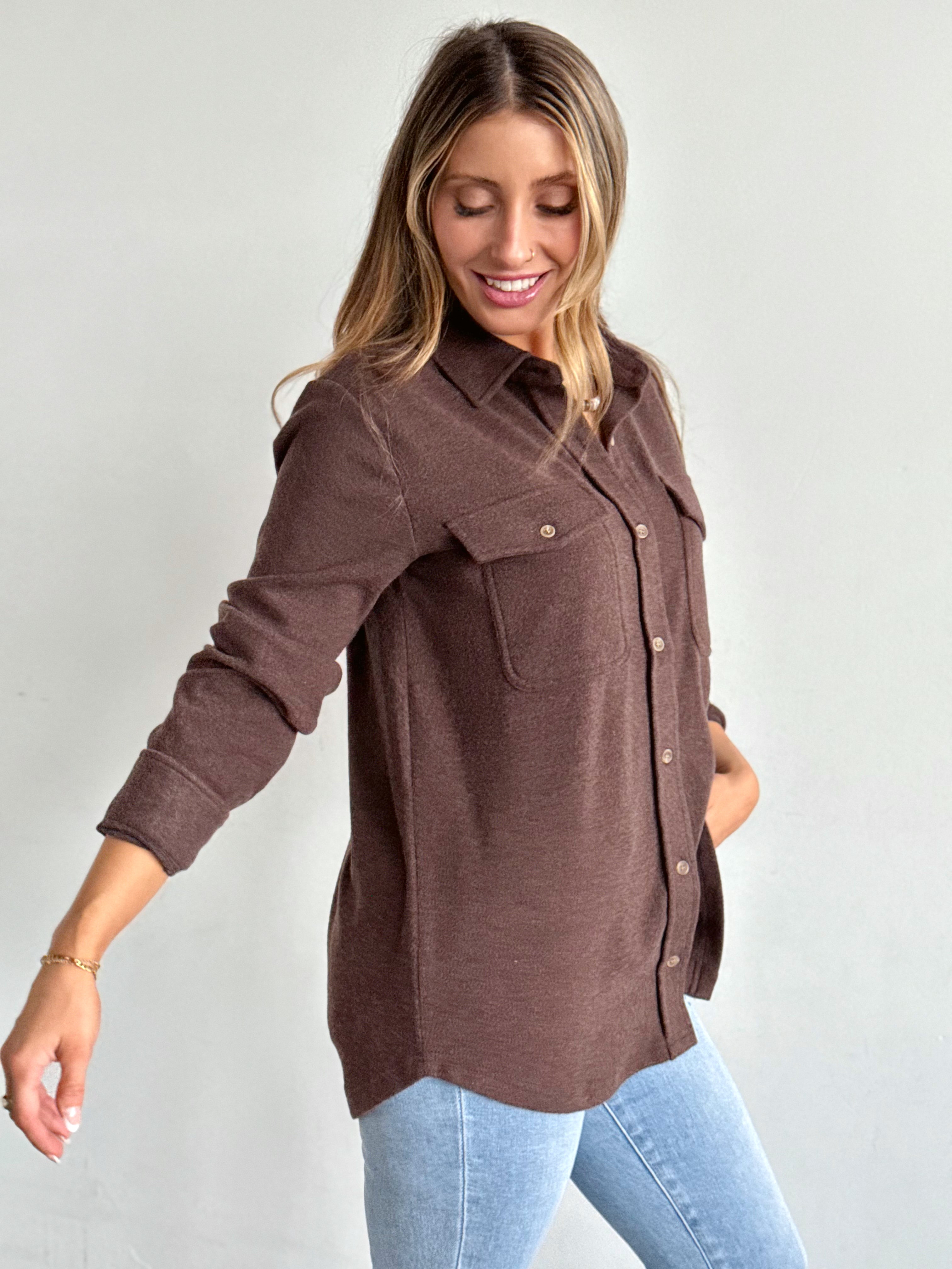 Cassian Shirt - COFFEE BEAN - willows clothing L/S SHIRT