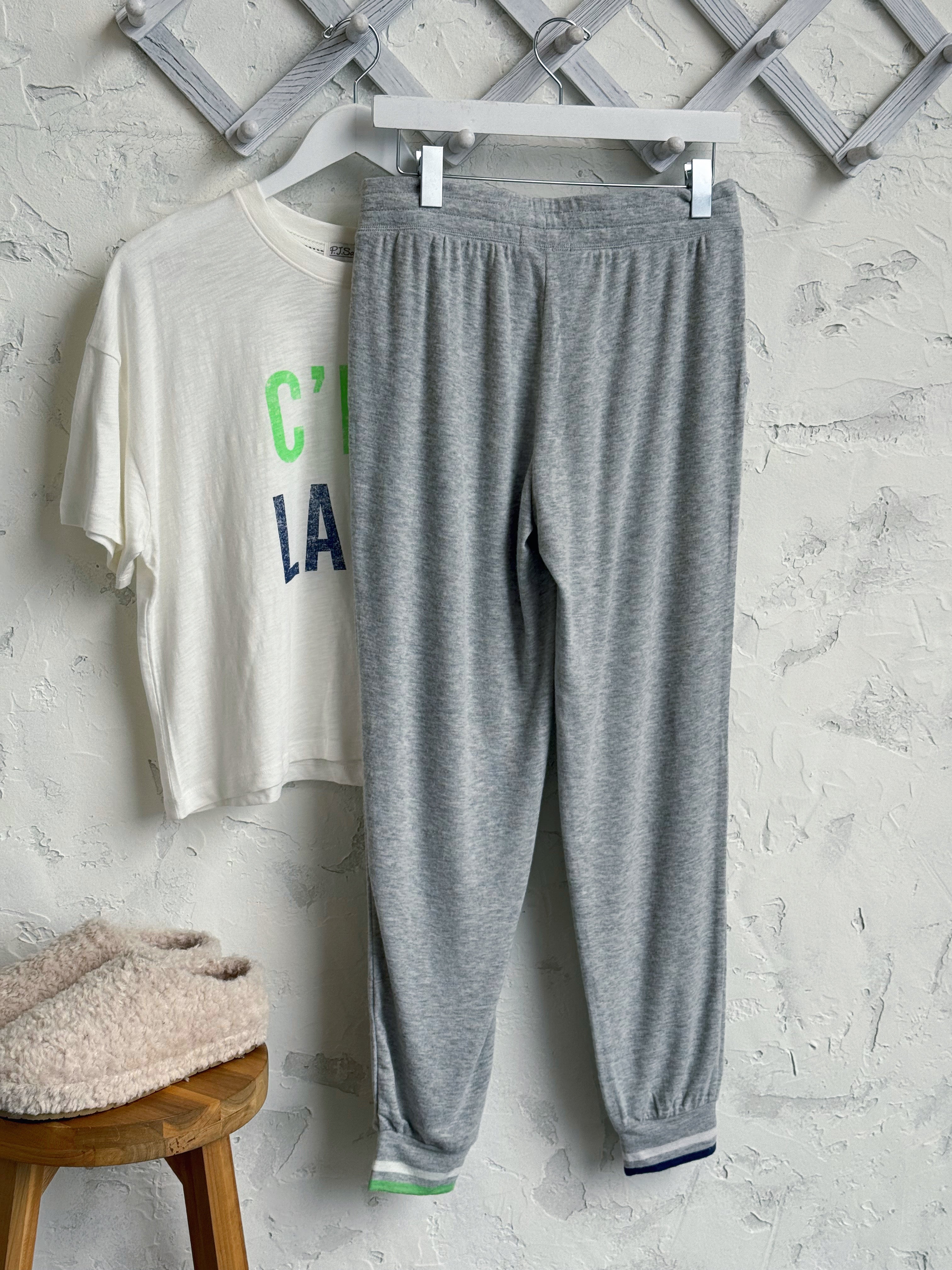C'est La Vie Sweatpants - HEATHER GREY - willows clothing Sweatpants