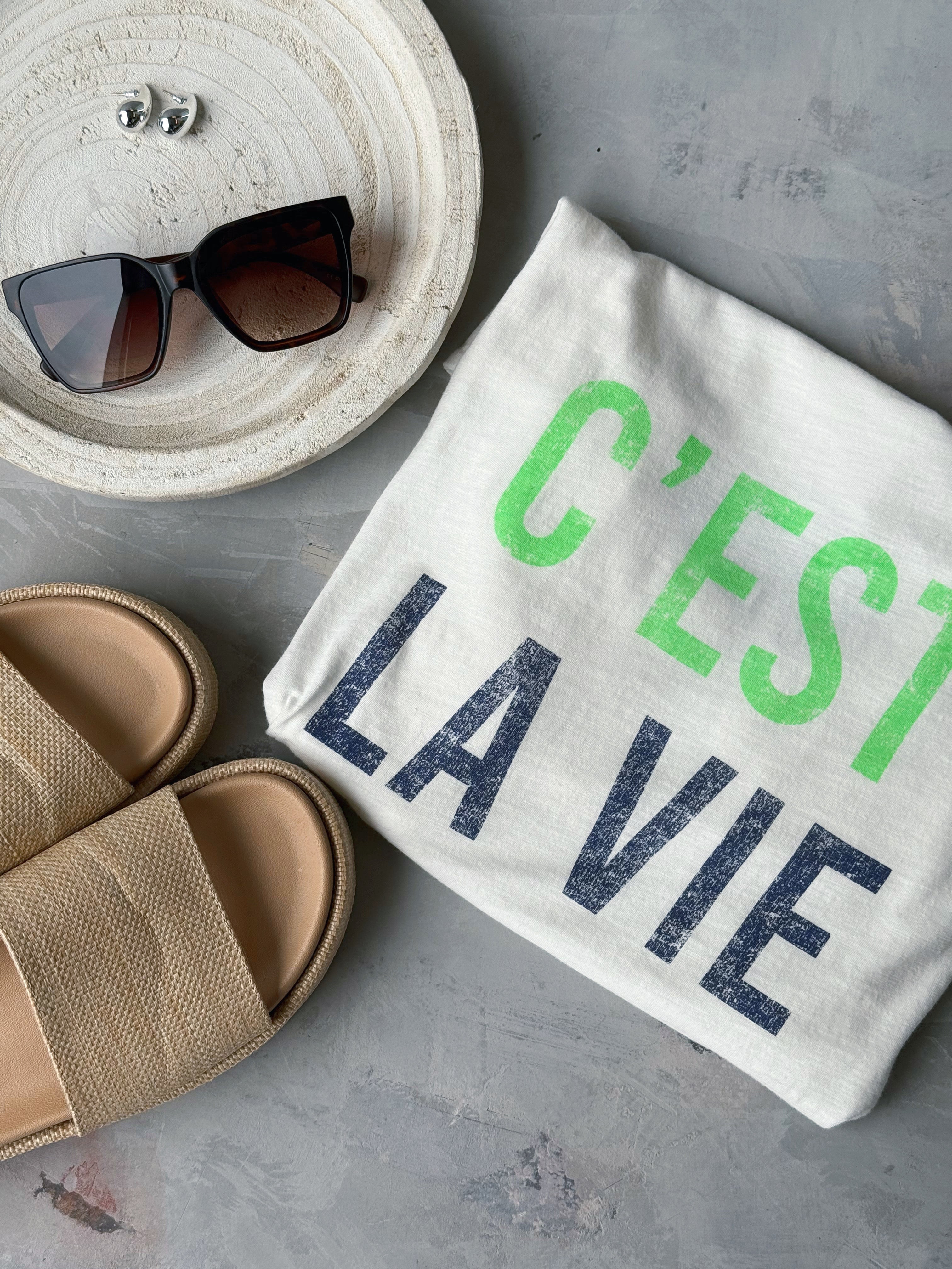 C'est La Vie Tee - IVORY - willows clothing Pajamas
