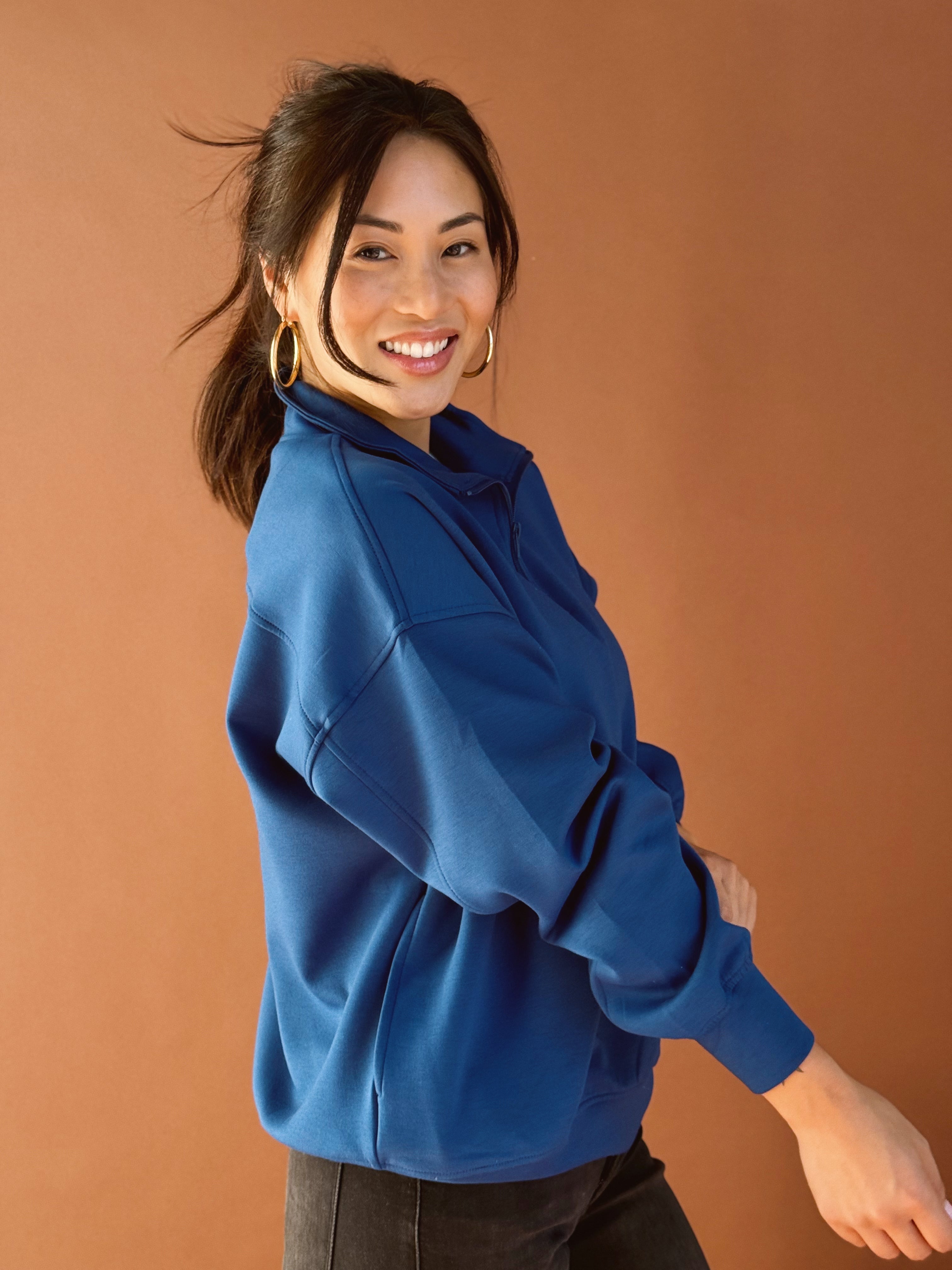 Changing of the Leaves Sweatshirt - LIGHT NAVY - willows clothing SWEATSHIRT