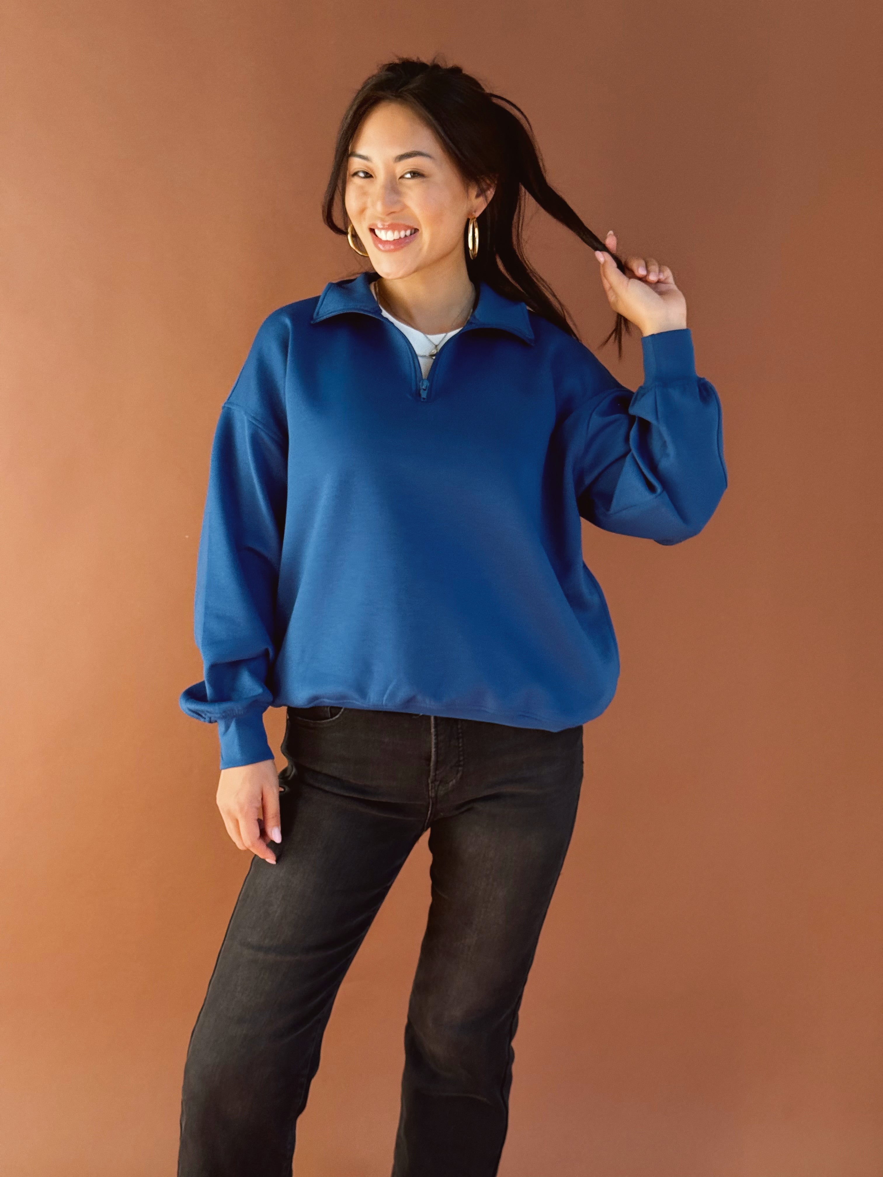Changing of the Leaves Sweatshirt - LIGHT NAVY - willows clothing SWEATSHIRT