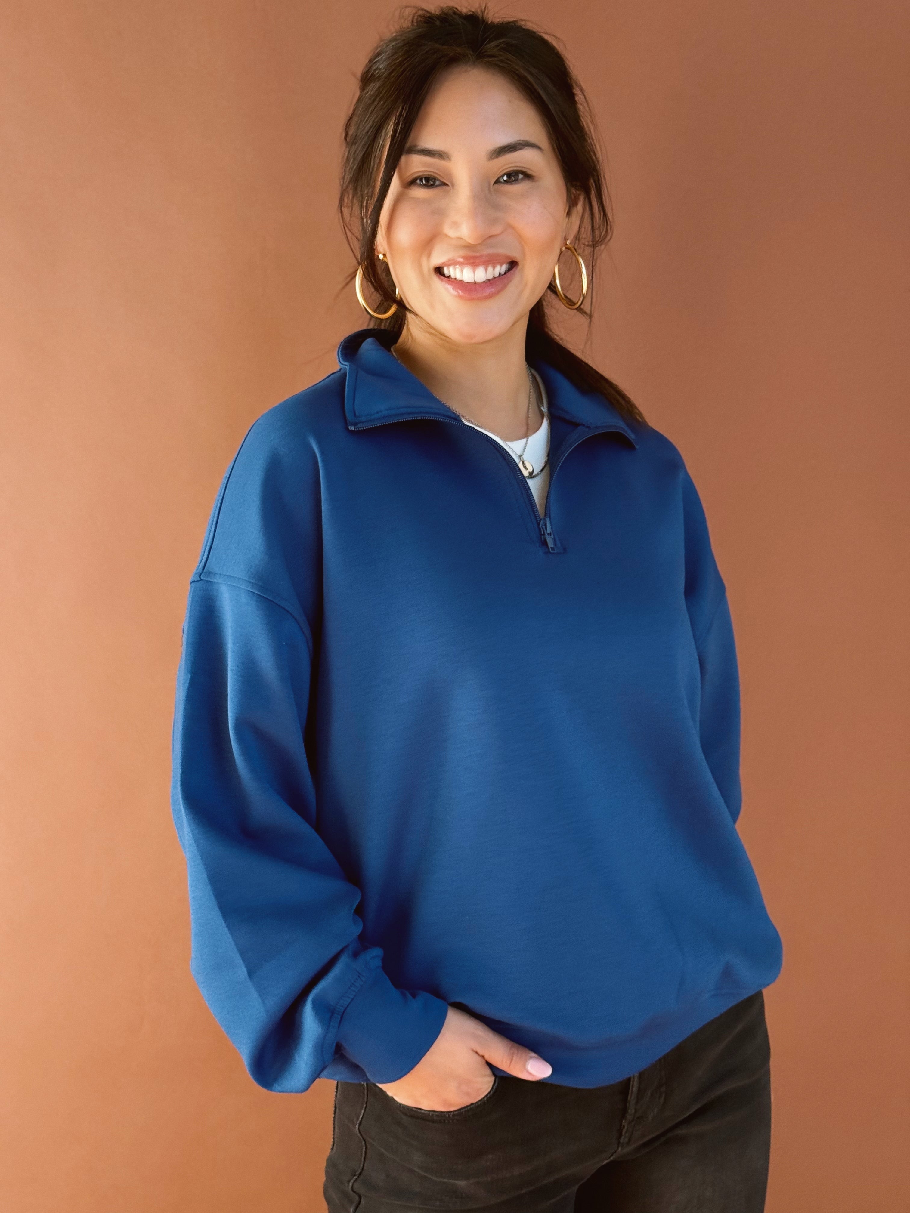 Changing of the Leaves Sweatshirt - LIGHT NAVY - willows clothing SWEATSHIRT