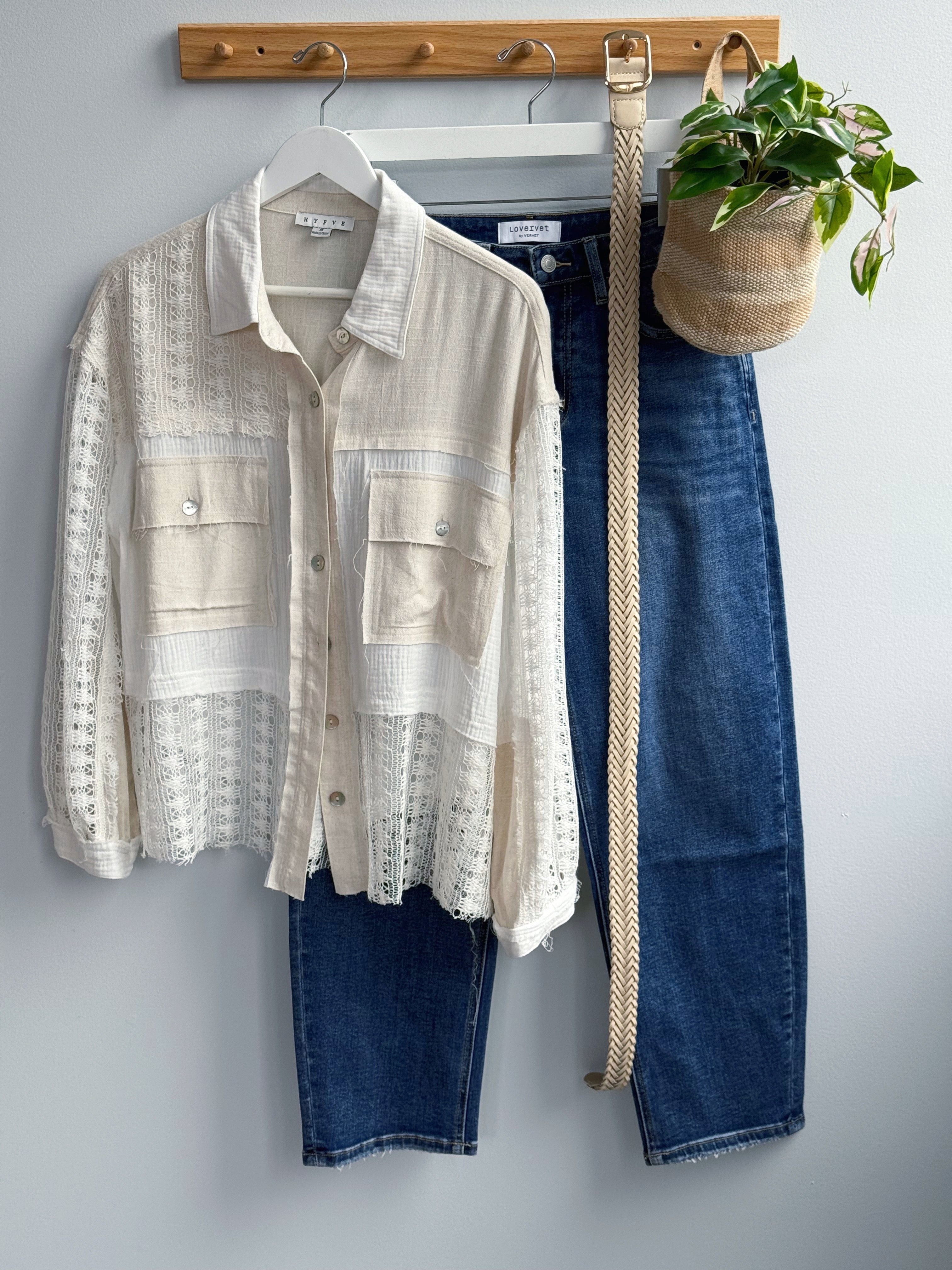 Charisse Blouse - OATMEAL - willows clothing L/S SHIRT