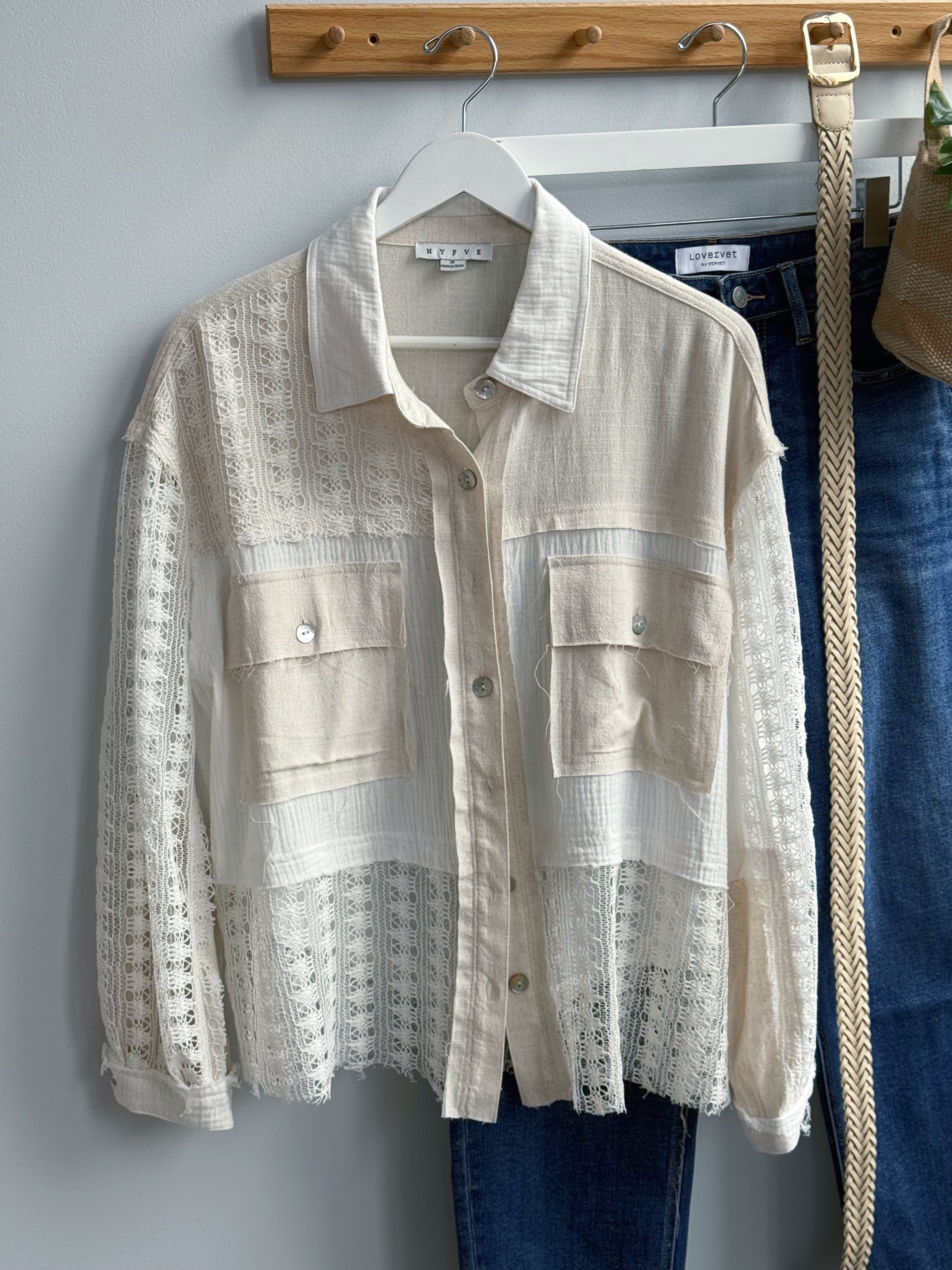 Charisse Blouse - OATMEAL - willows clothing L/S SHIRT