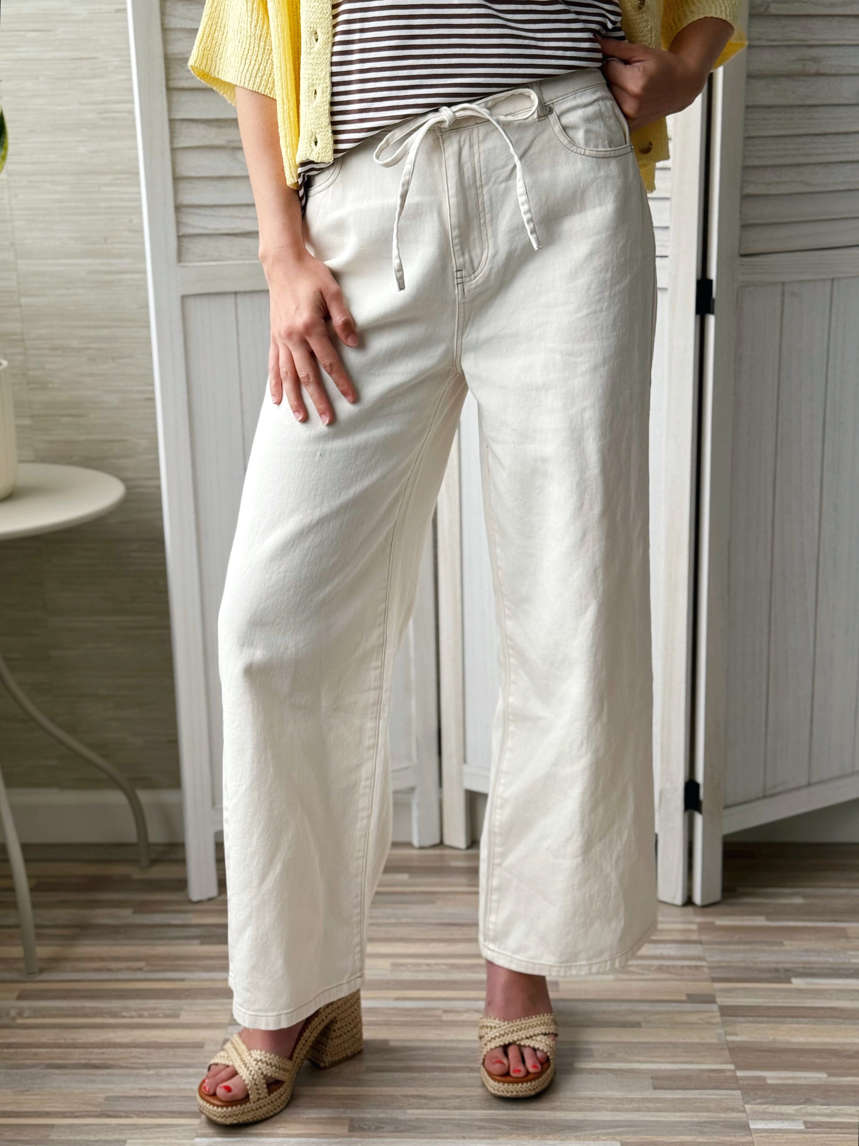 Charlotte Jean - IVORY - willows clothing Straight Leg