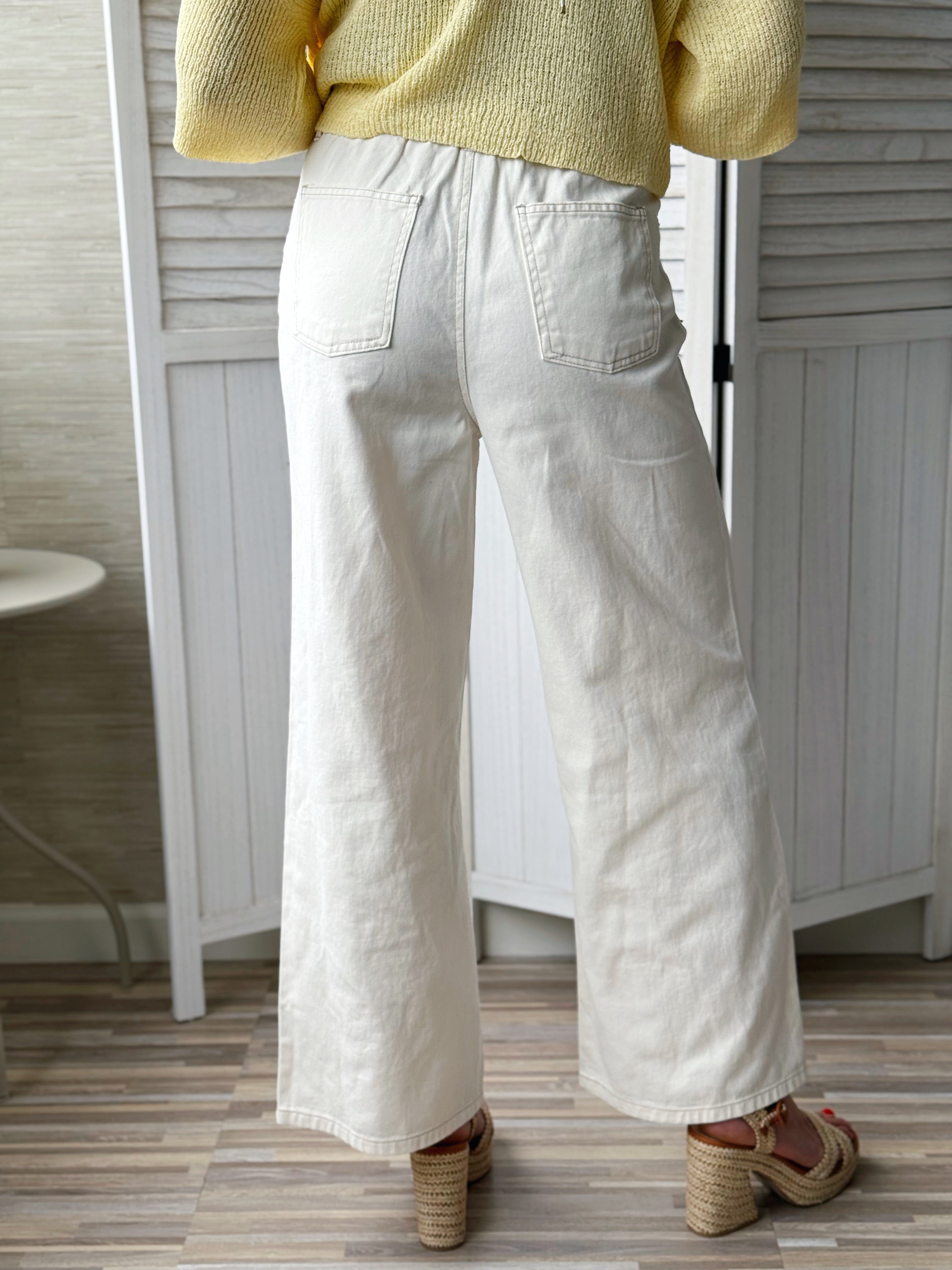 Charlotte Jean - IVORY - willows clothing Straight Leg