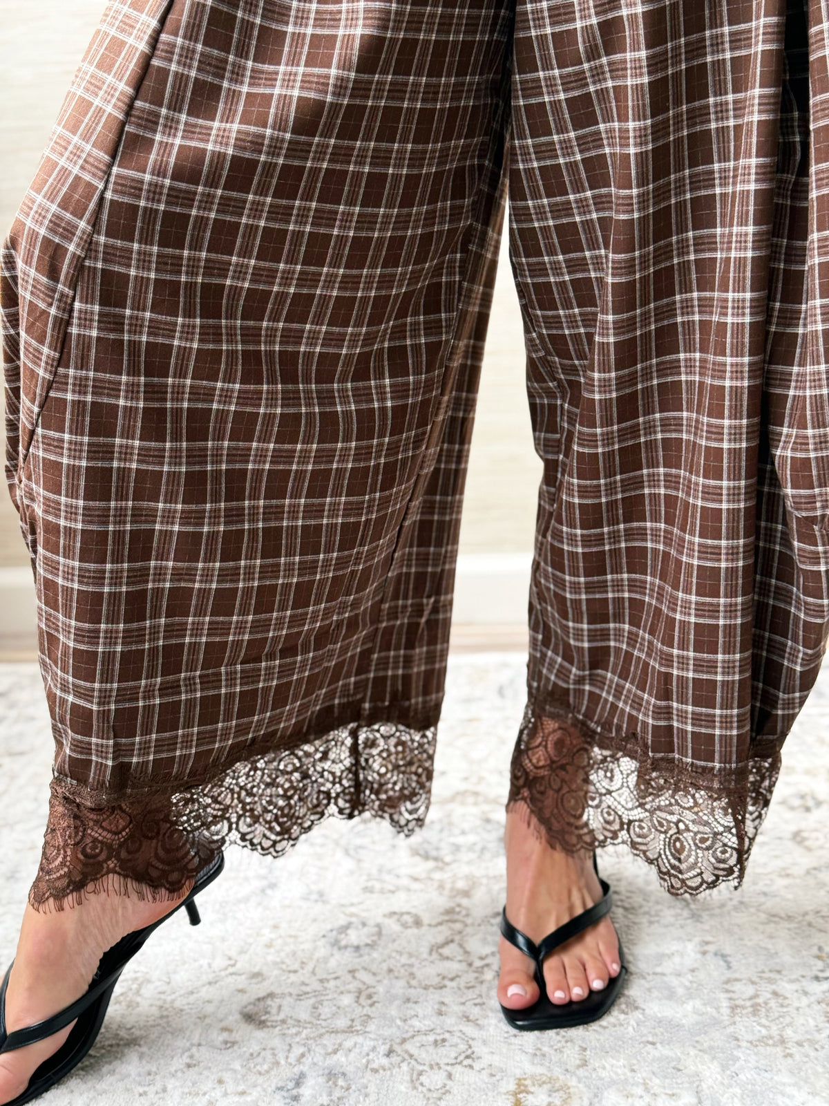 Checkmate Pants - BROWN CHECK - willows clothing PANTS