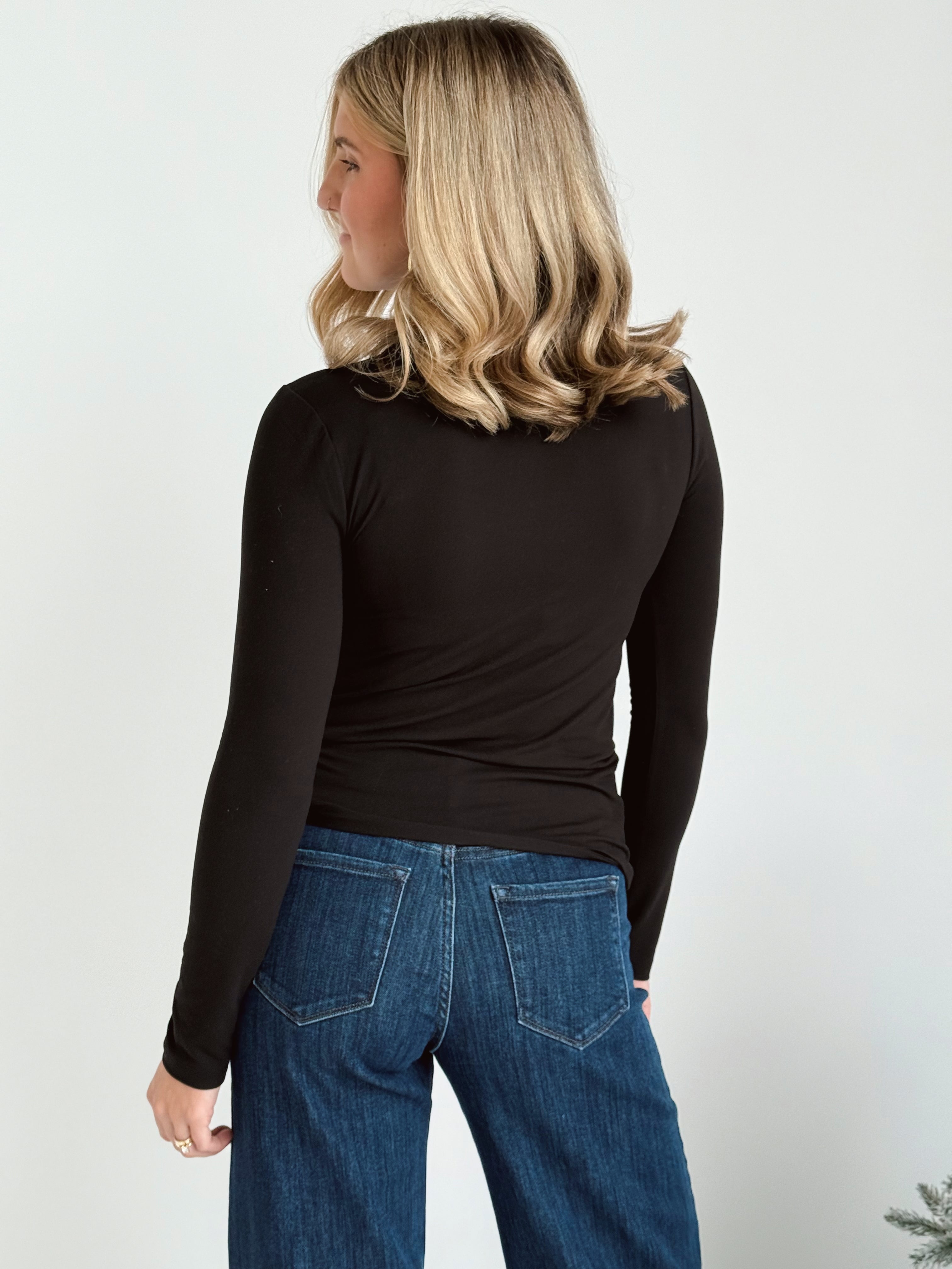 Chelley Top - BLACK - willows clothing L/S SHIRT