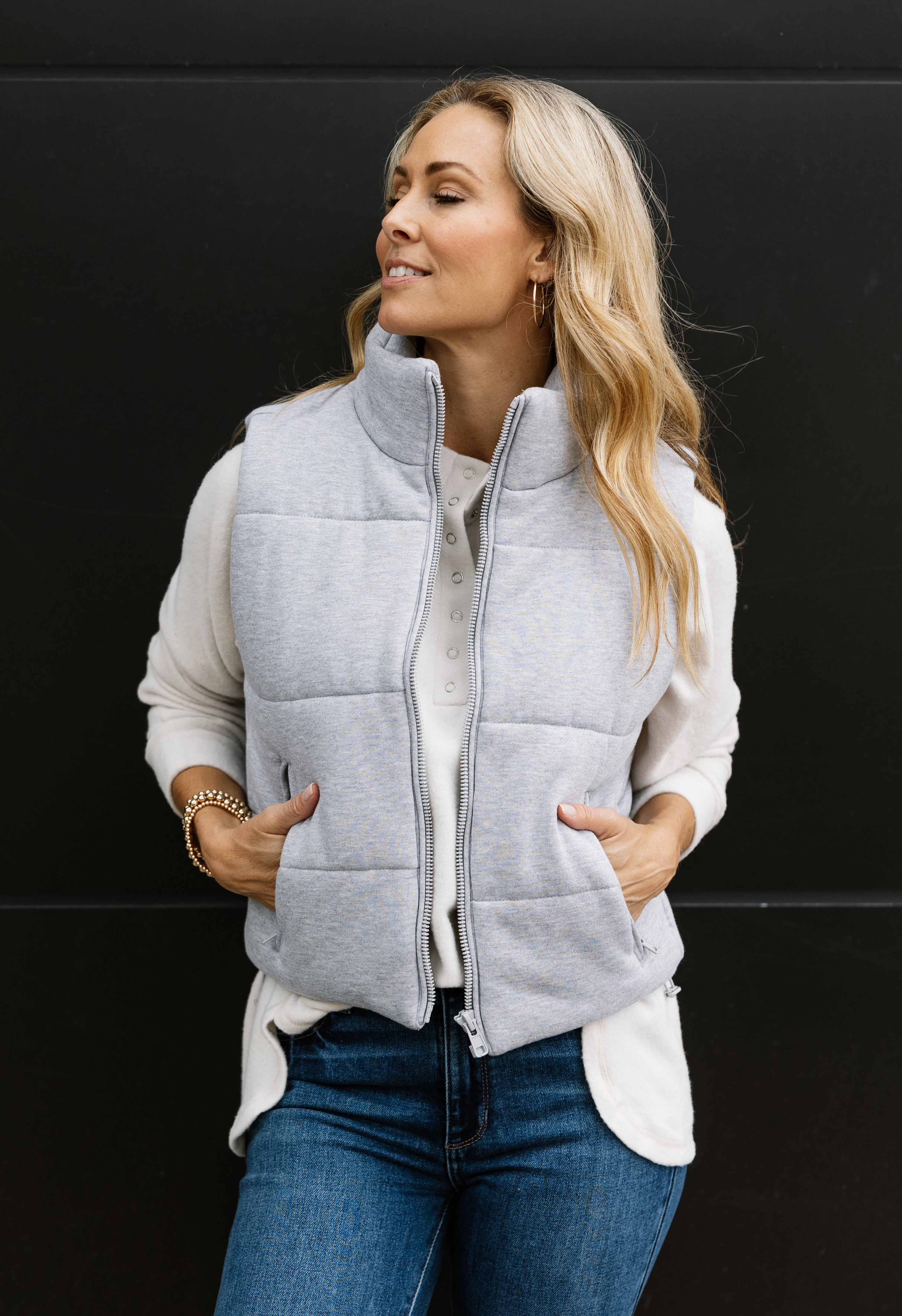 Chicago Puffer Vest - HEATHER GREY - willows clothing VEST