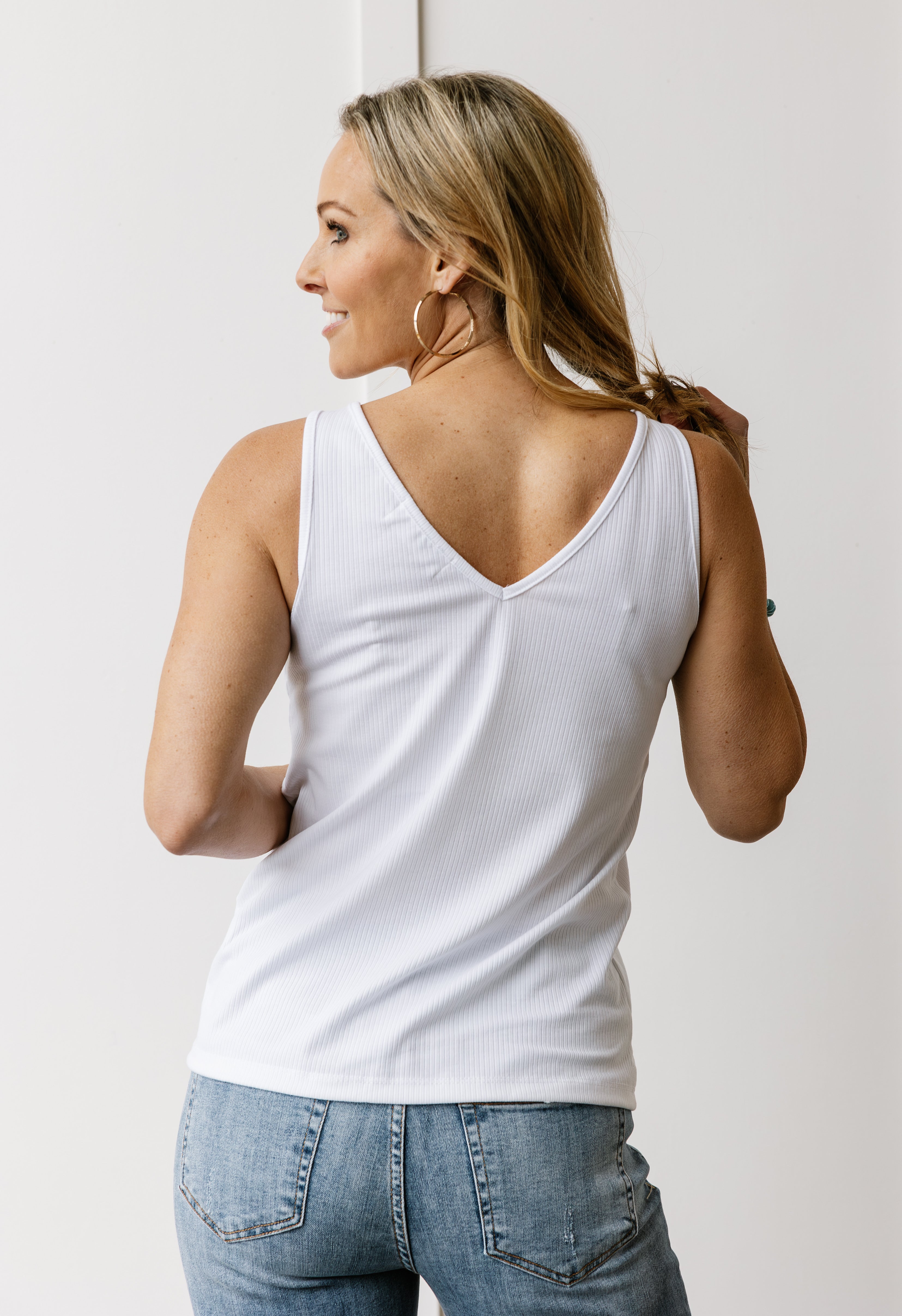Chipper Ribbed Tank - IVORY - willows clothing TANK