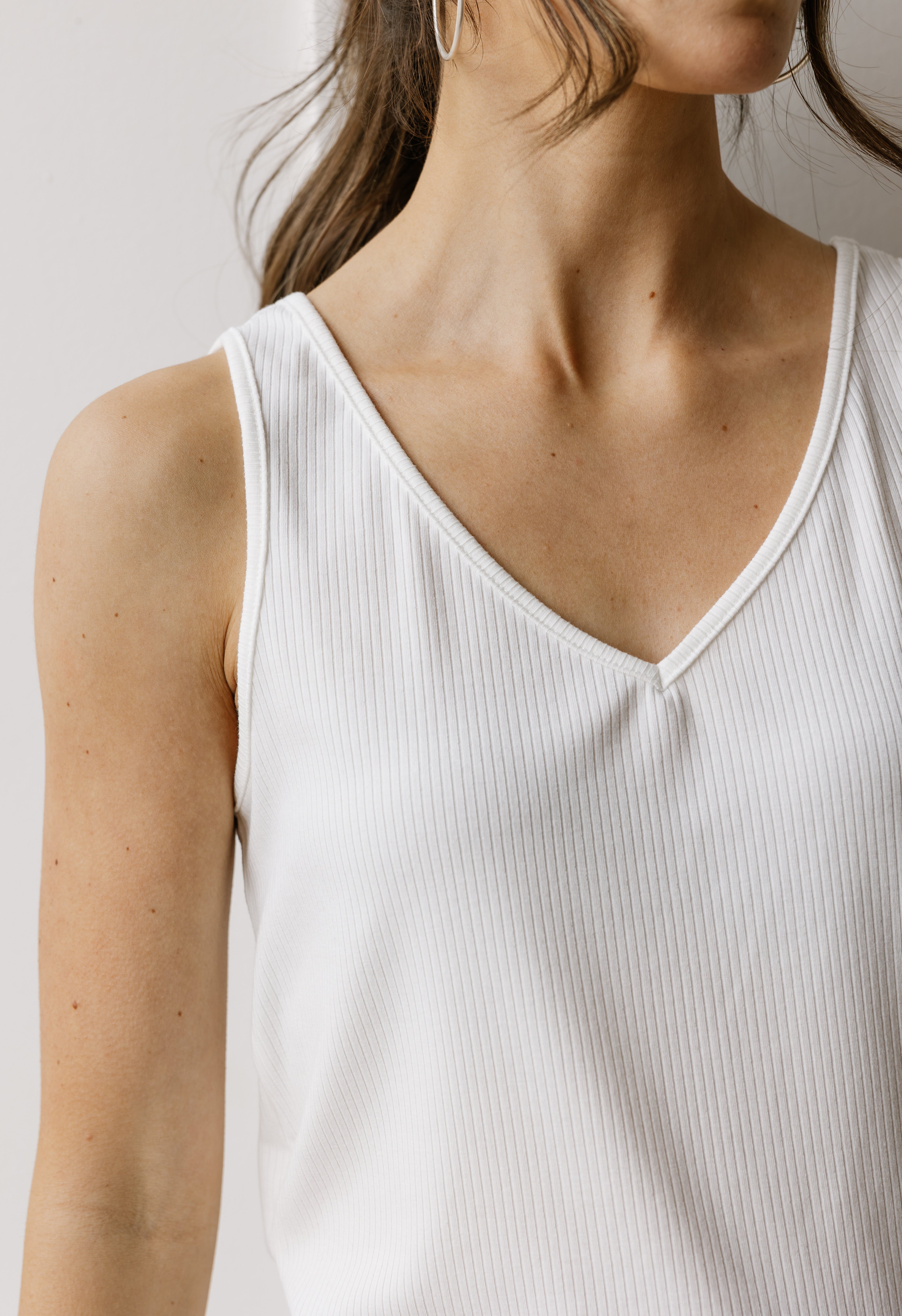 Chipper Ribbed Tank - WHITE - willows clothing TANK