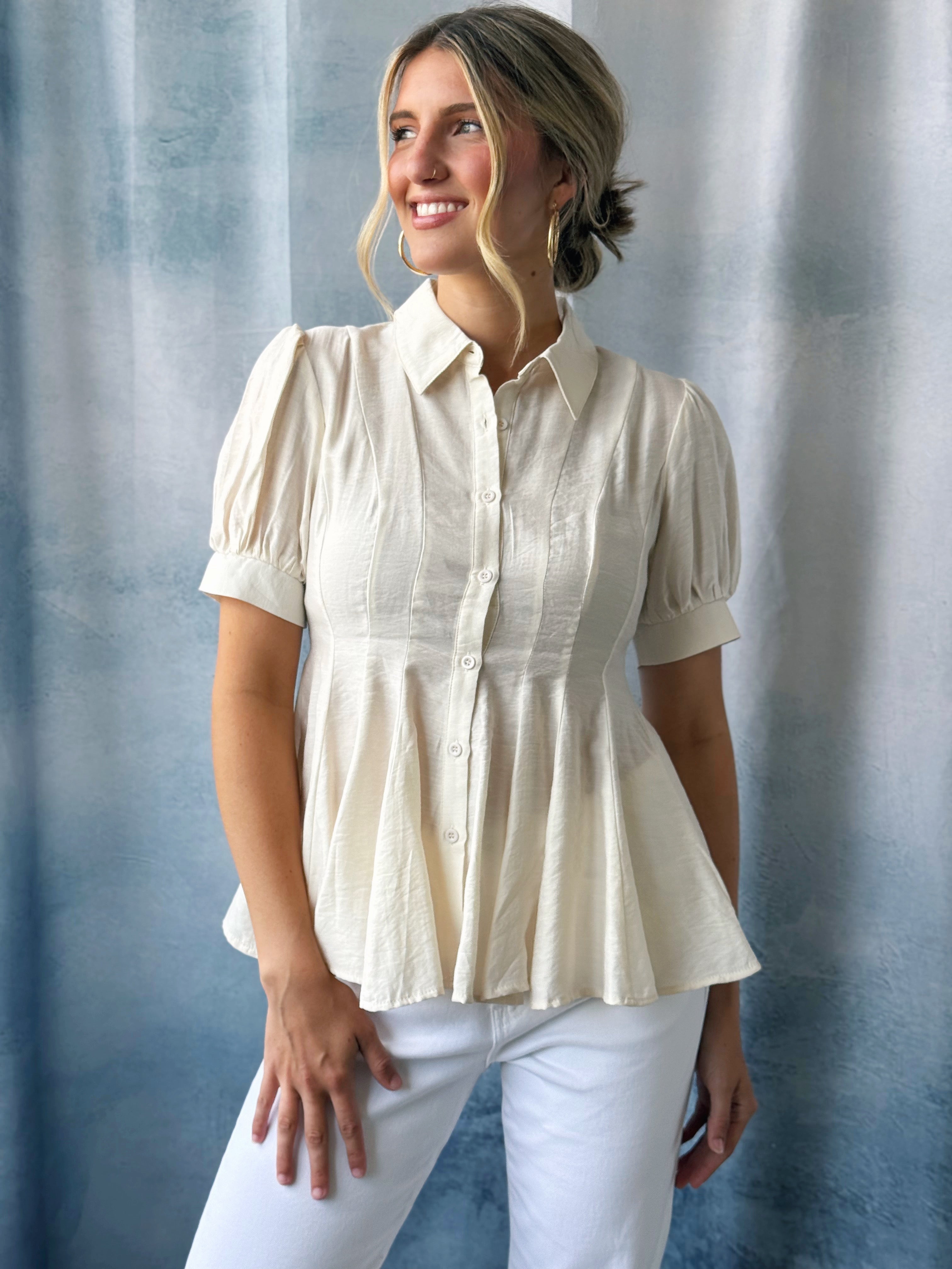 City Brunch Blouse - PEARLED IVORY - willows clothing BLOUSE