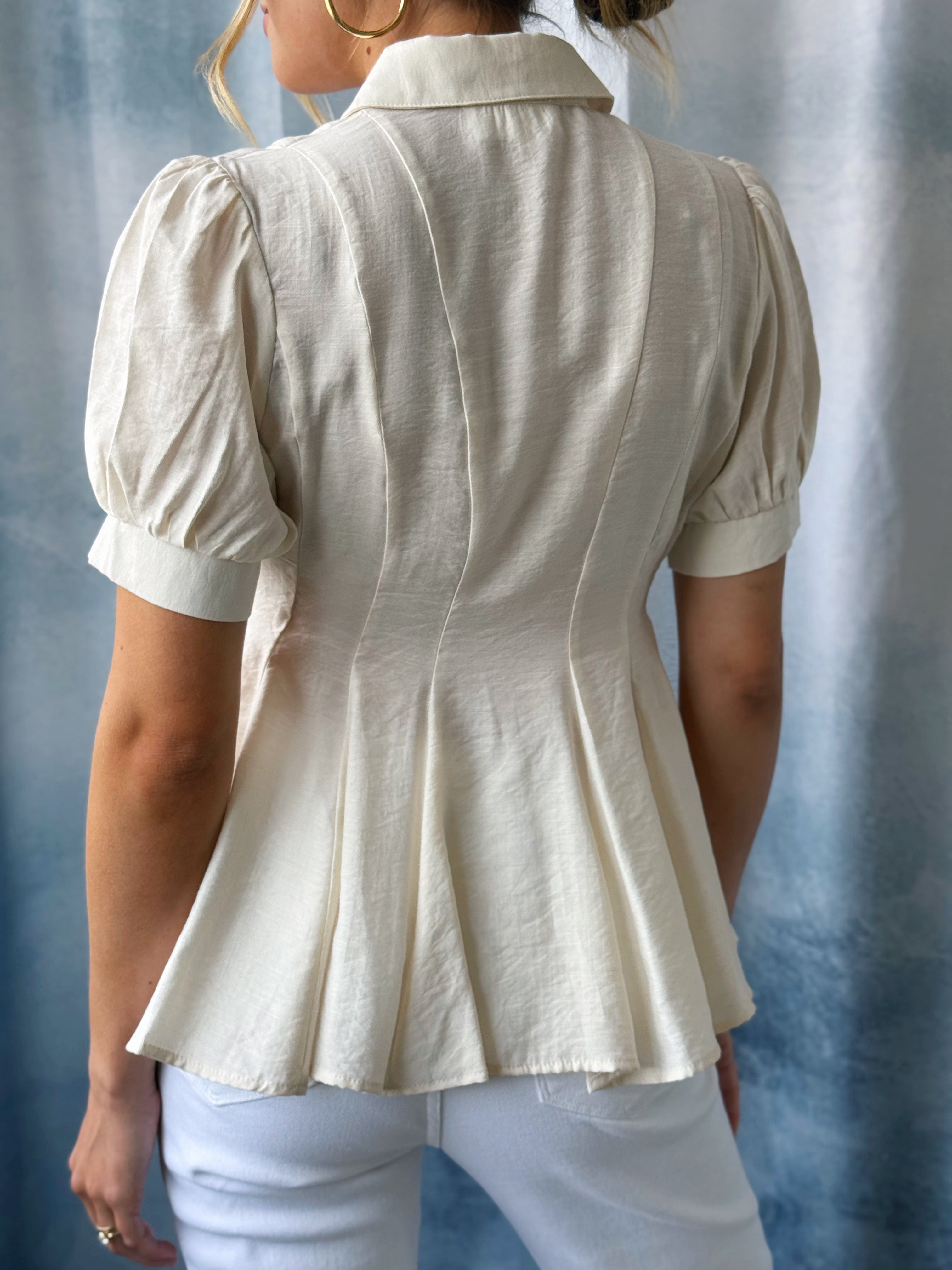 City Brunch Blouse - PEARLED IVORY - willows clothing BLOUSE