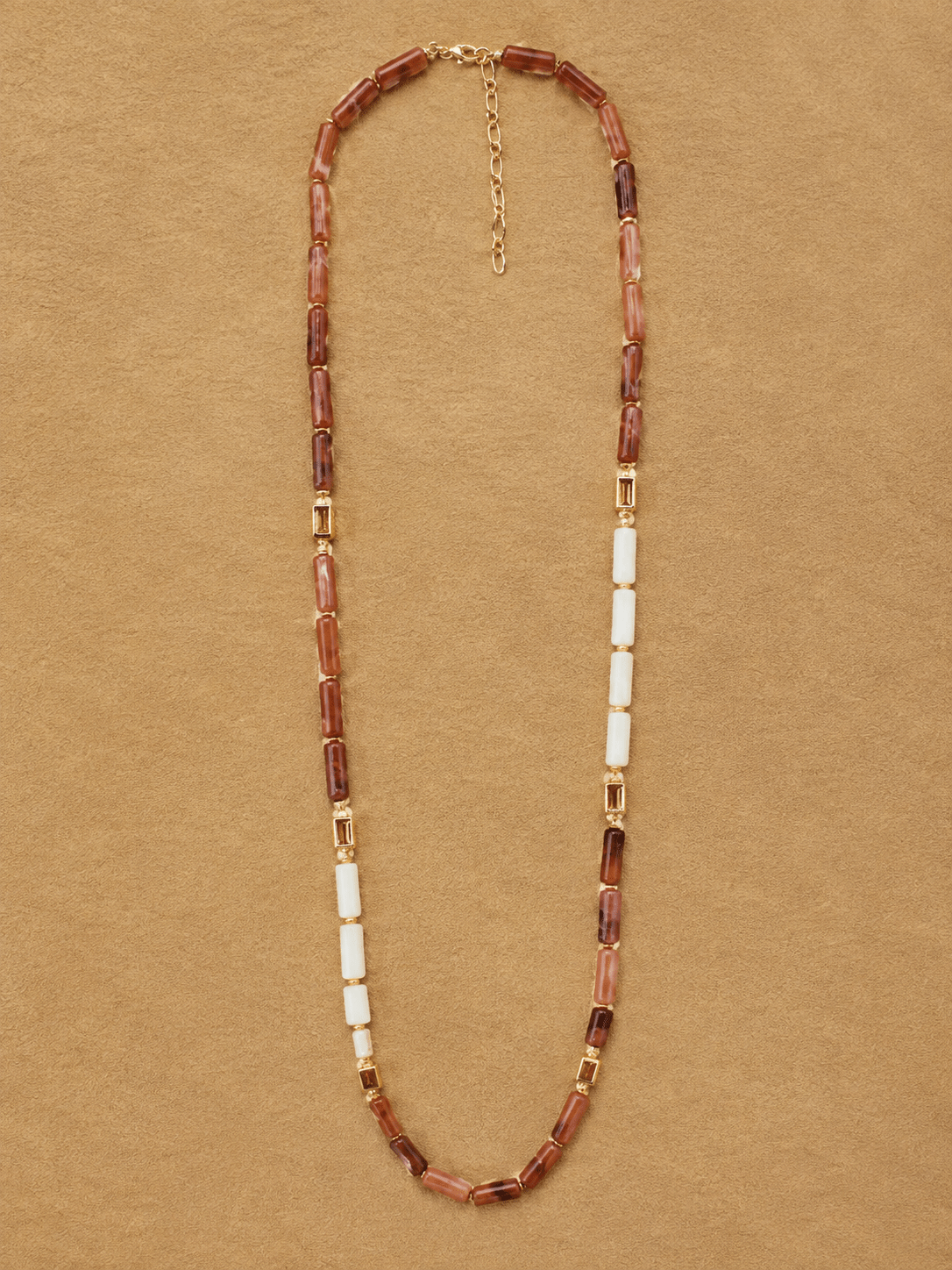 Clarissa Glass Bead Necklace - BROWN - willows clothing NECKLACE