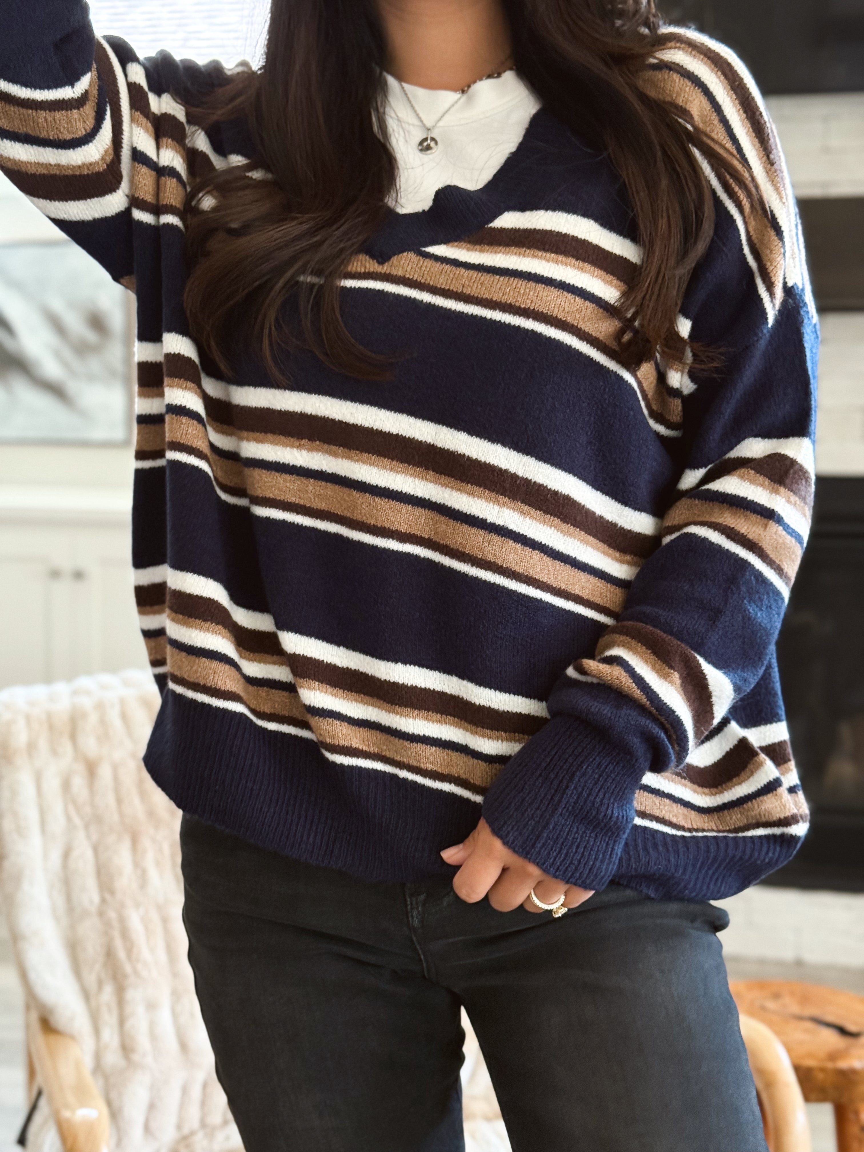 Clarke Sweater - NAVY - willows clothing SWEATER
