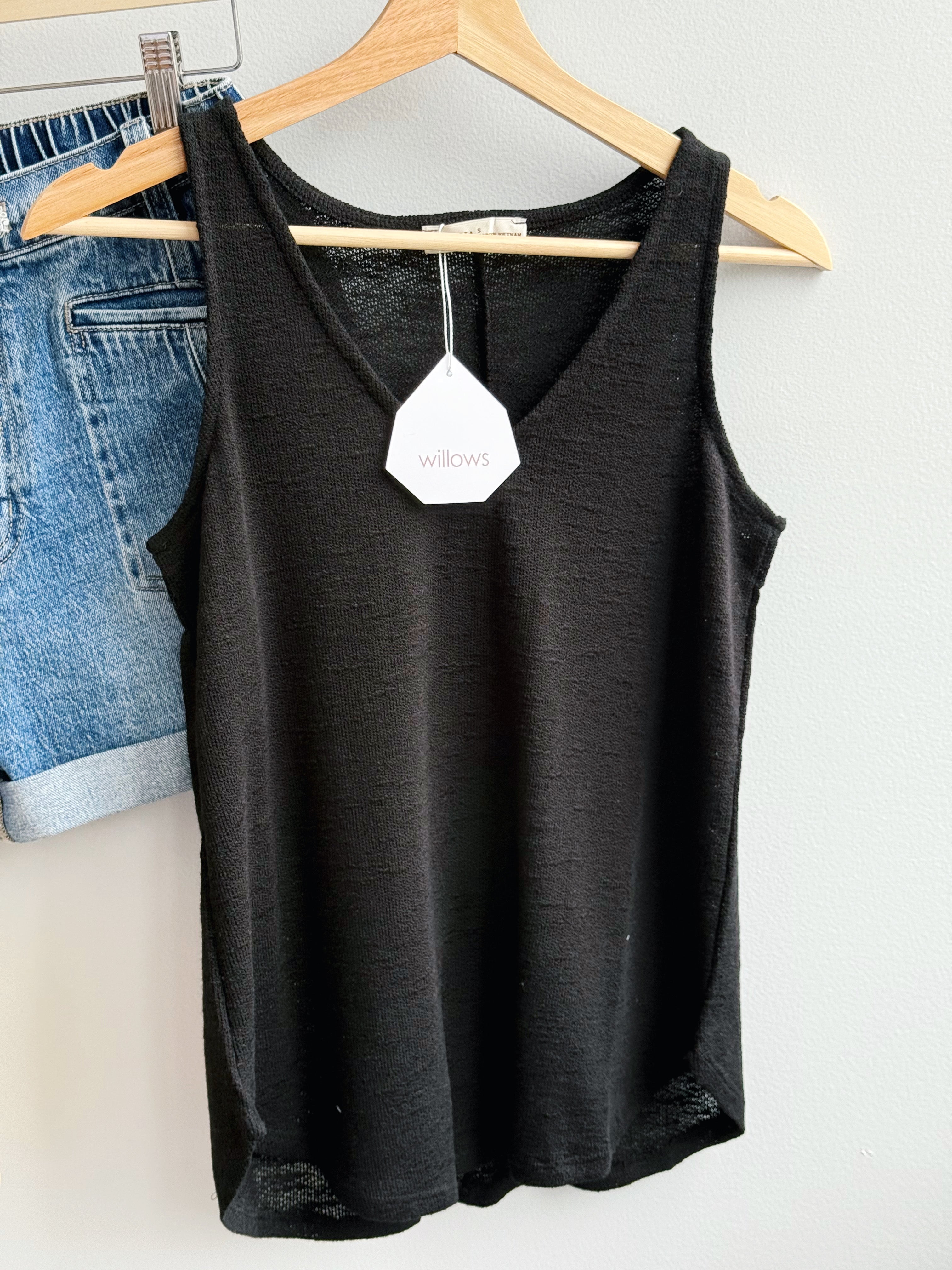 Claudia Tank - BLACK - willows clothing TANKS
