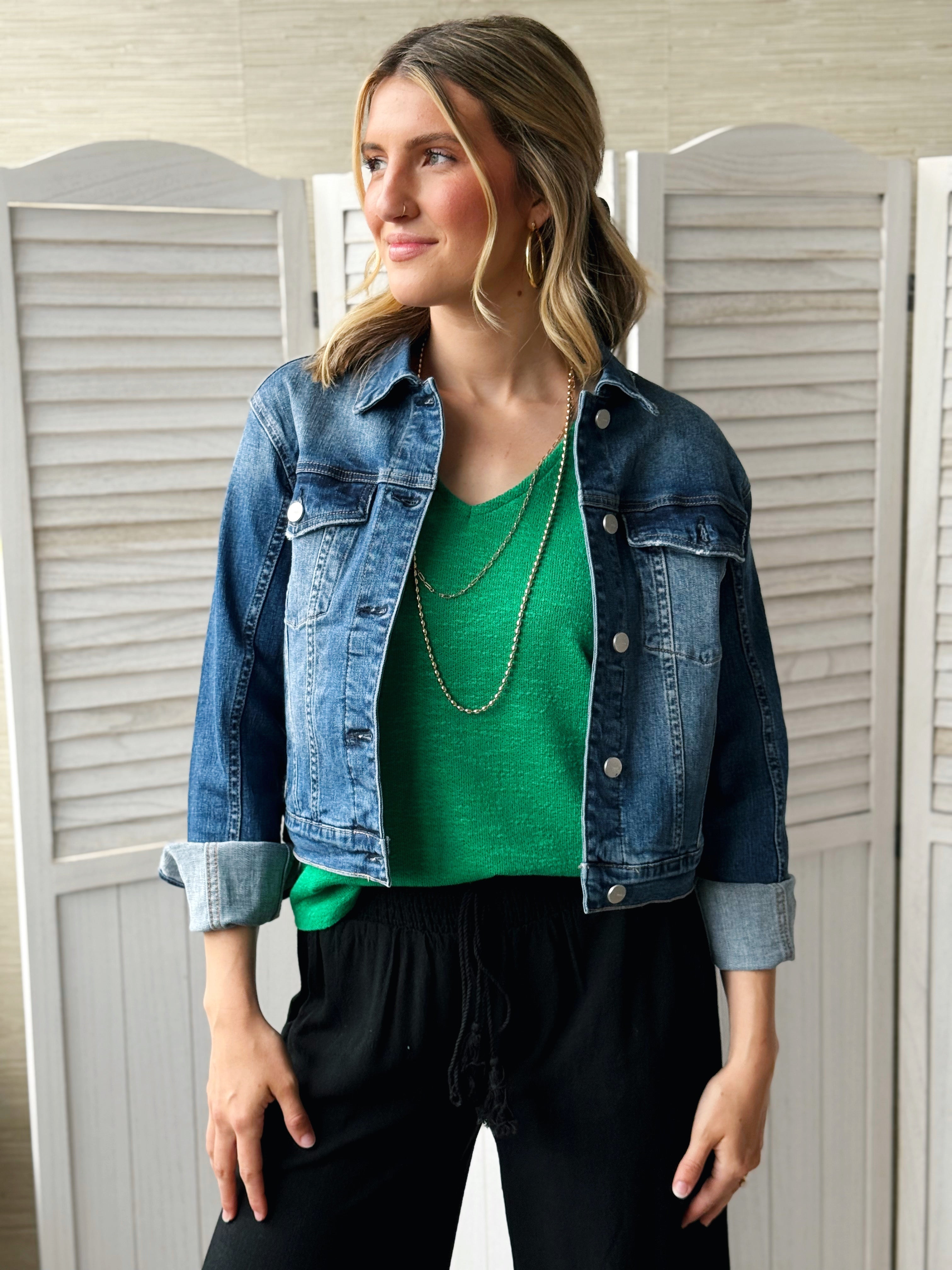 Claudia Tank - KELLY GREEN - willows clothing TANKS