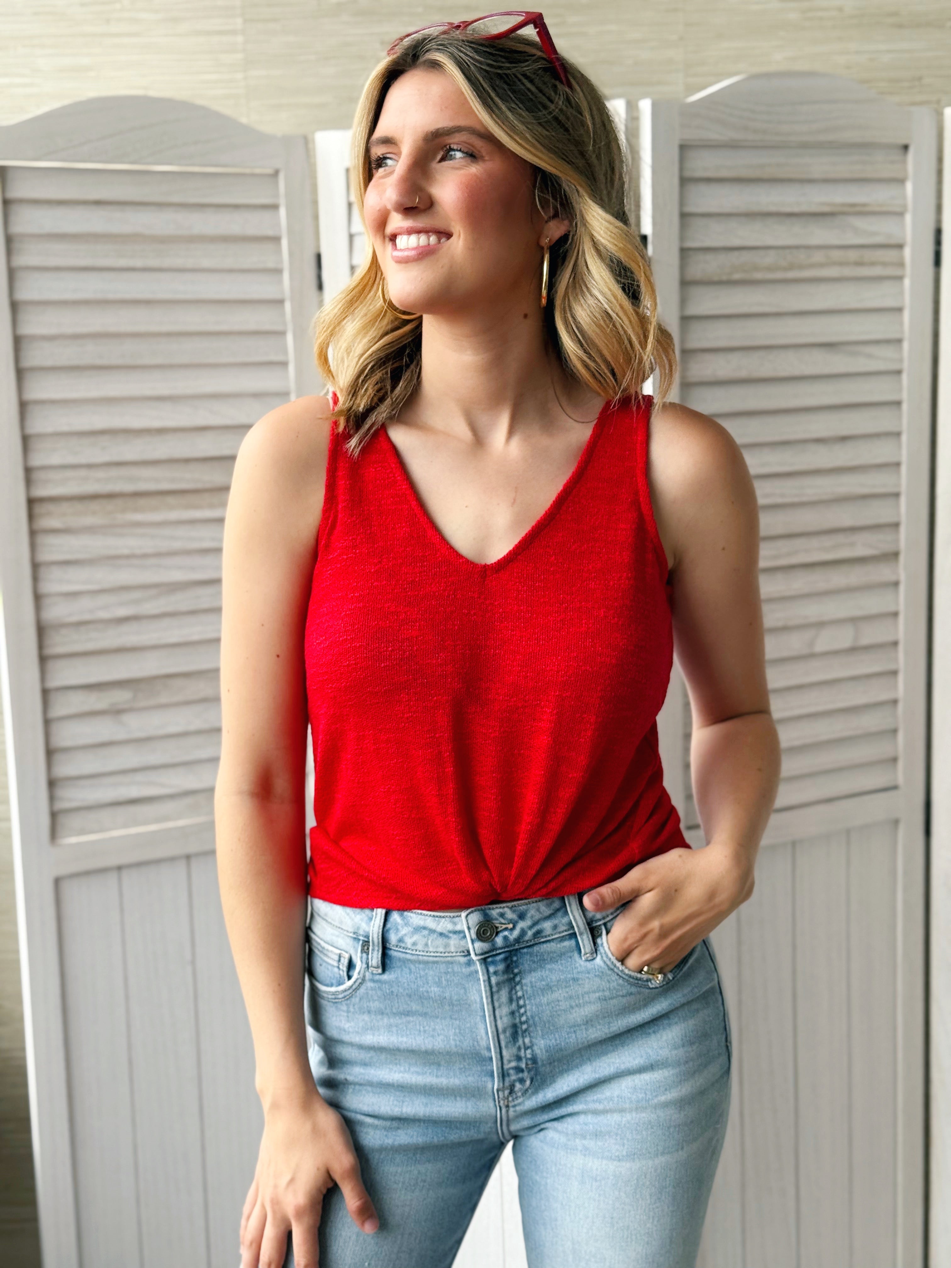 Claudia Tank - RUBY - willows clothing TANKS
