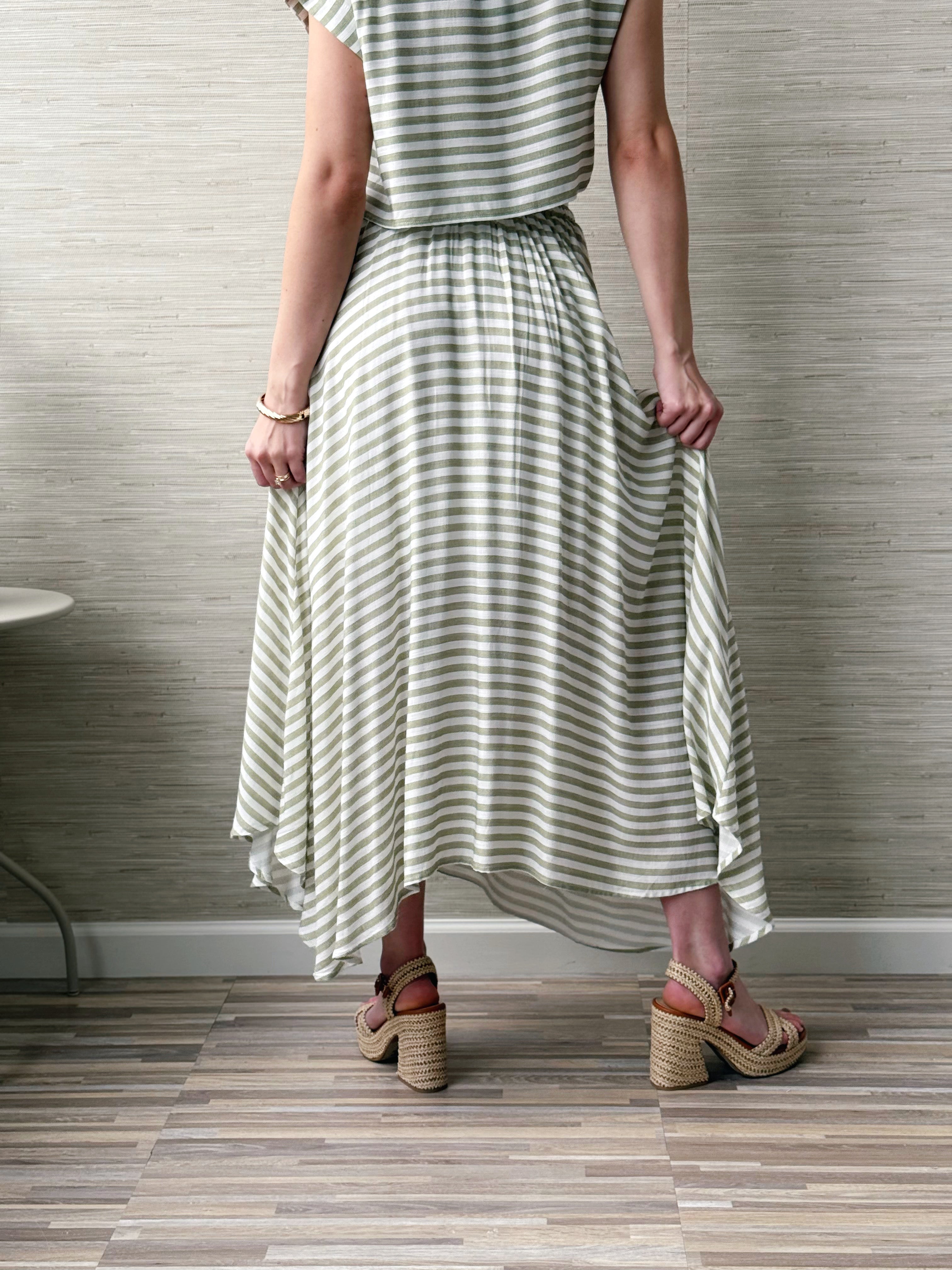 Clover Skirt - LIGHT OLIVE - willows clothing MIDI SKIRT