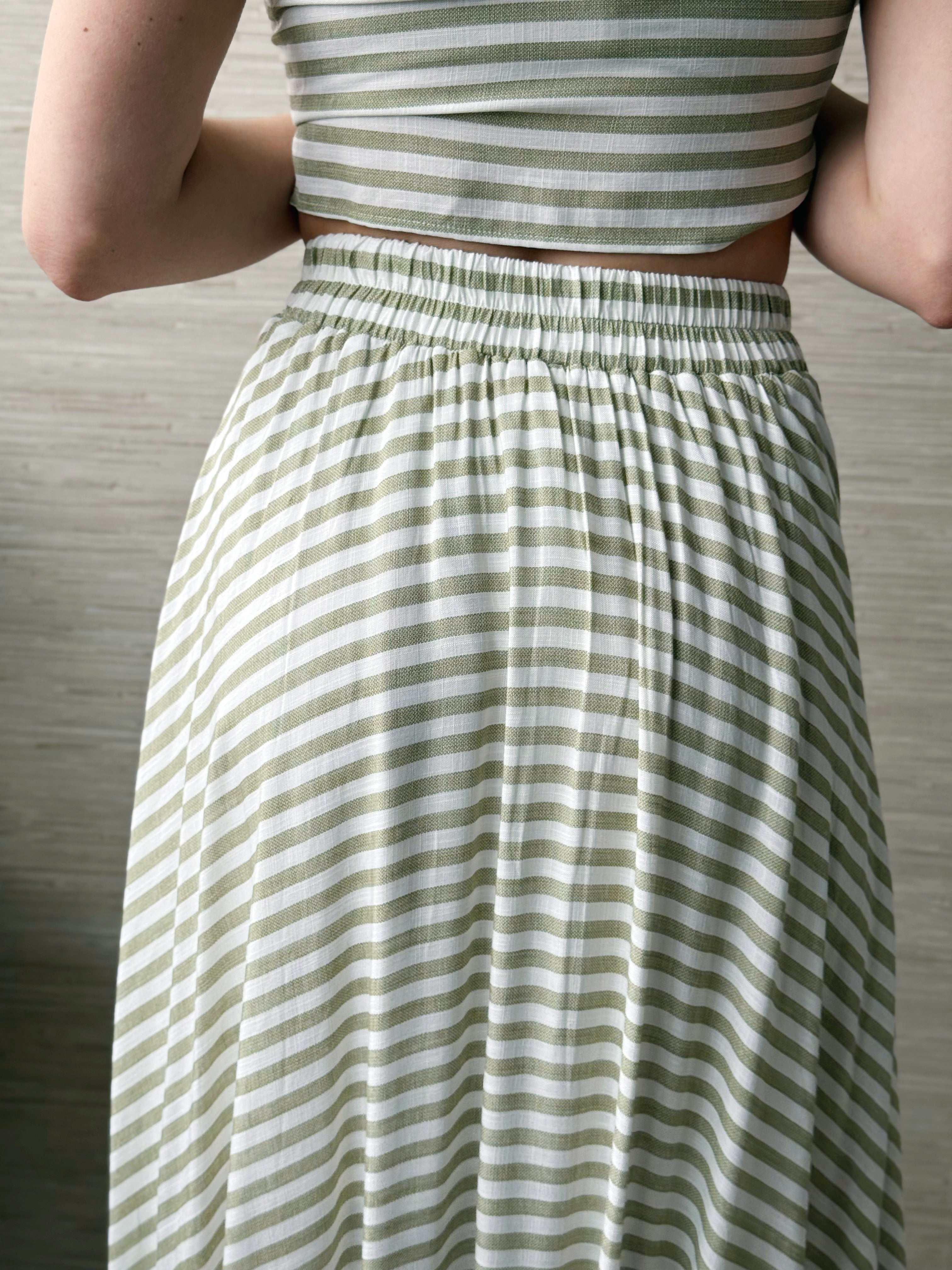 Clover Skirt - LIGHT OLIVE - willows clothing MIDI SKIRT