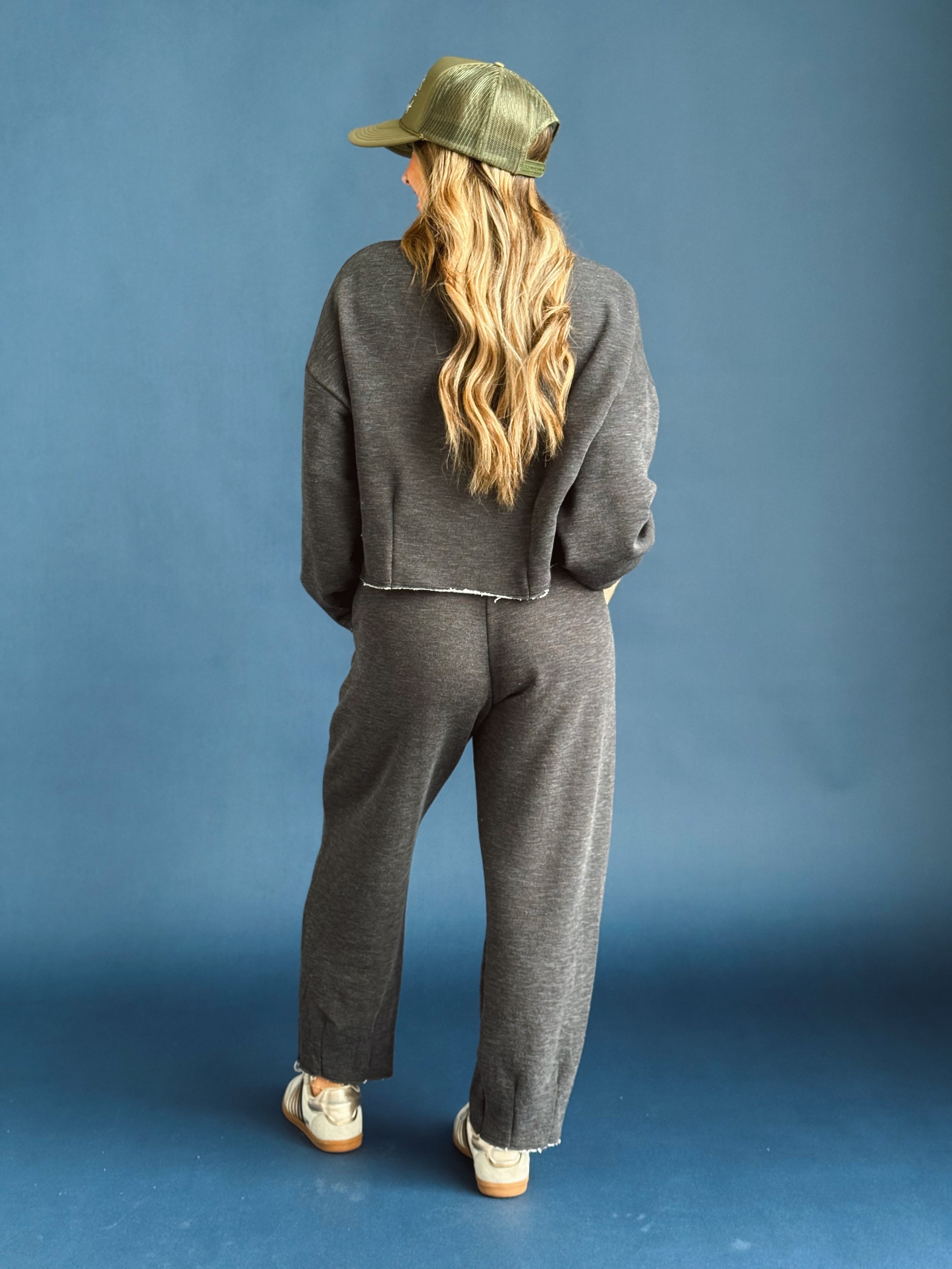 Coffee Run Sweatpants - CHARCOAL - willows clothing Sweatpants