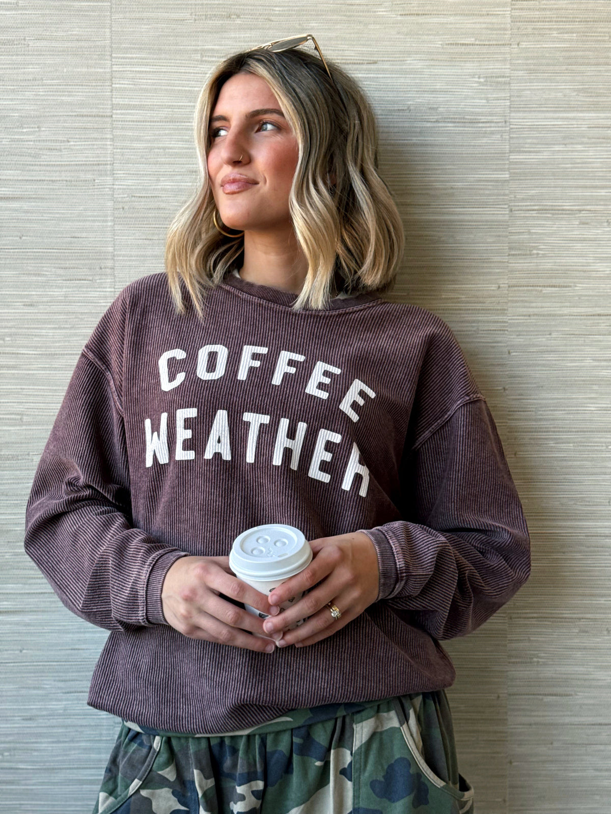 Coffee Weather Pullover - PLUM - willows clothing L/S SHIRT
