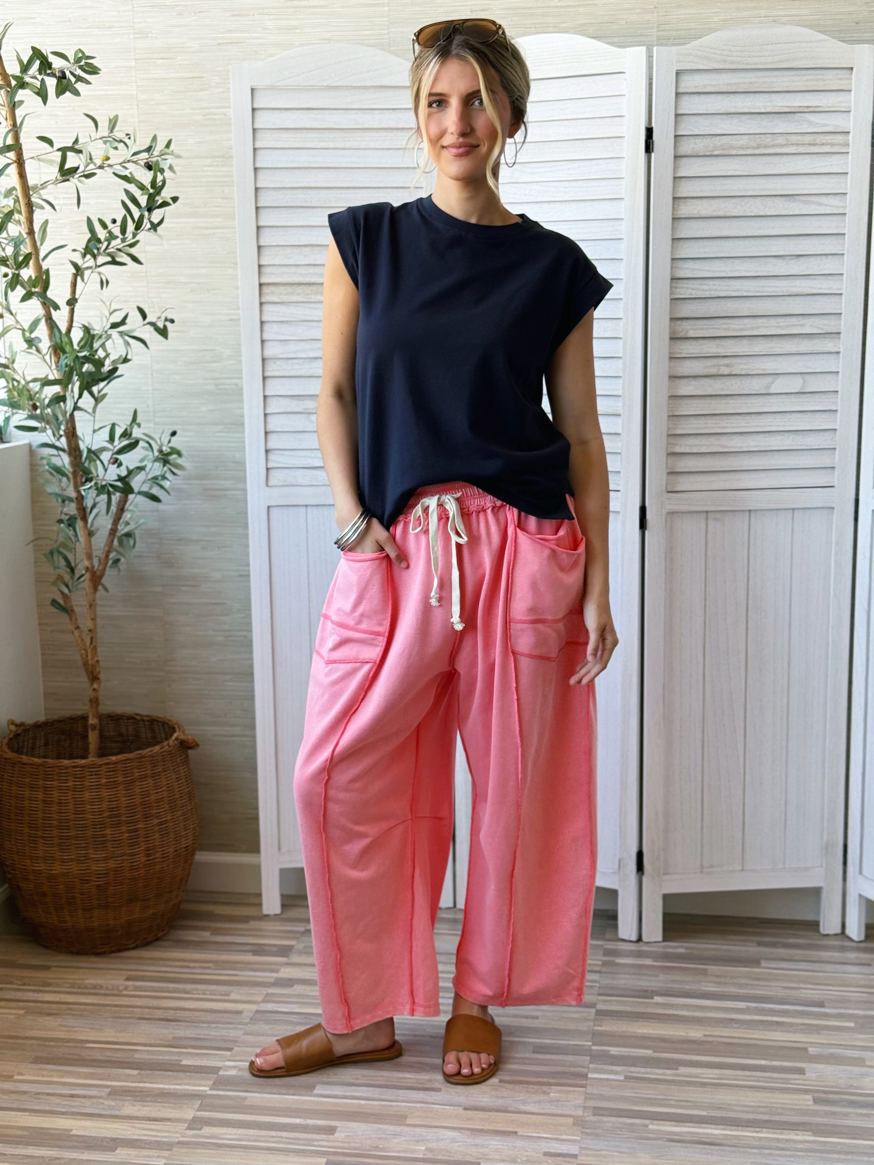 Colleen Sweatpants - WASHED CORAL - willows clothing Sweatpants