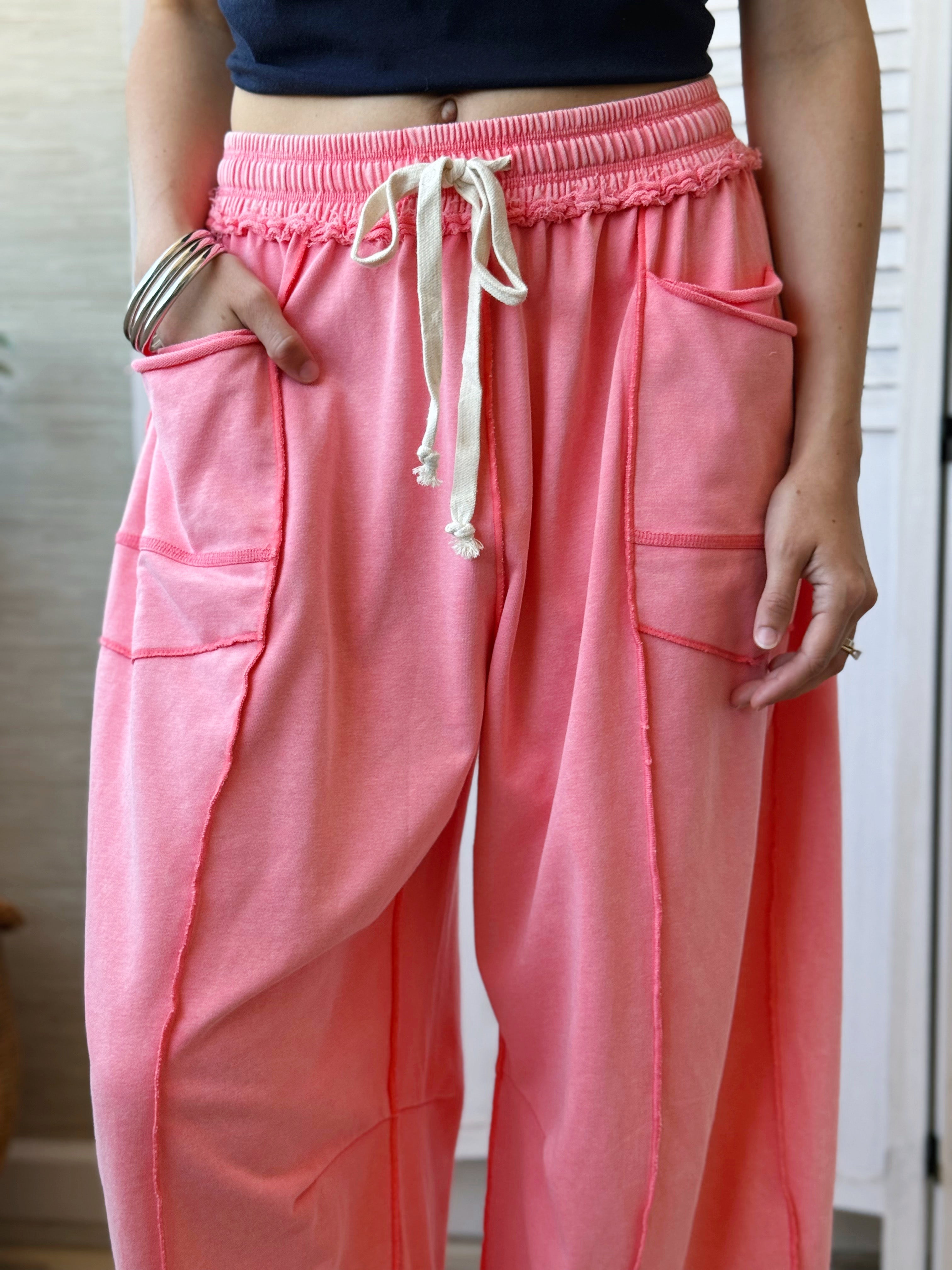 Colleen Sweatpants - WASHED CORAL - willows clothing Sweatpants