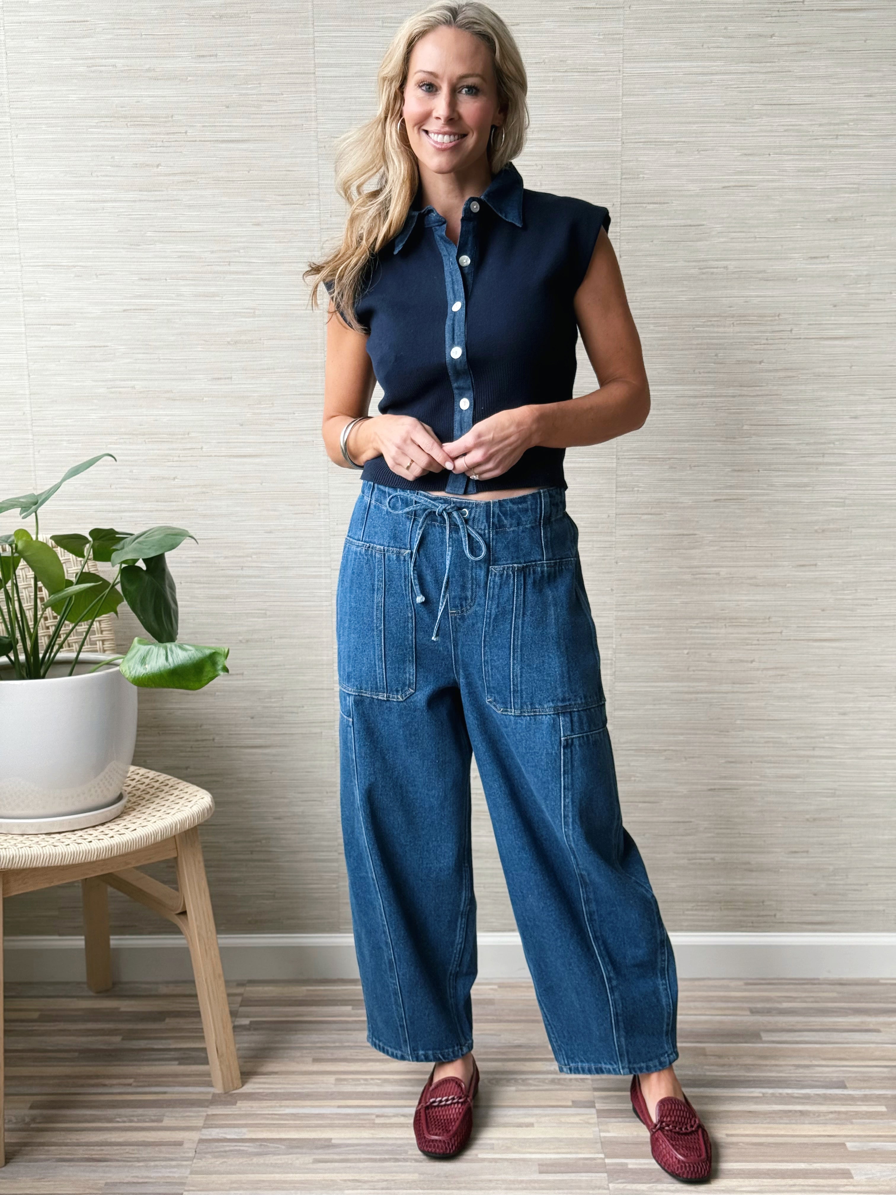 Conway Jean - BLUE - willows clothing BARREL JEAN