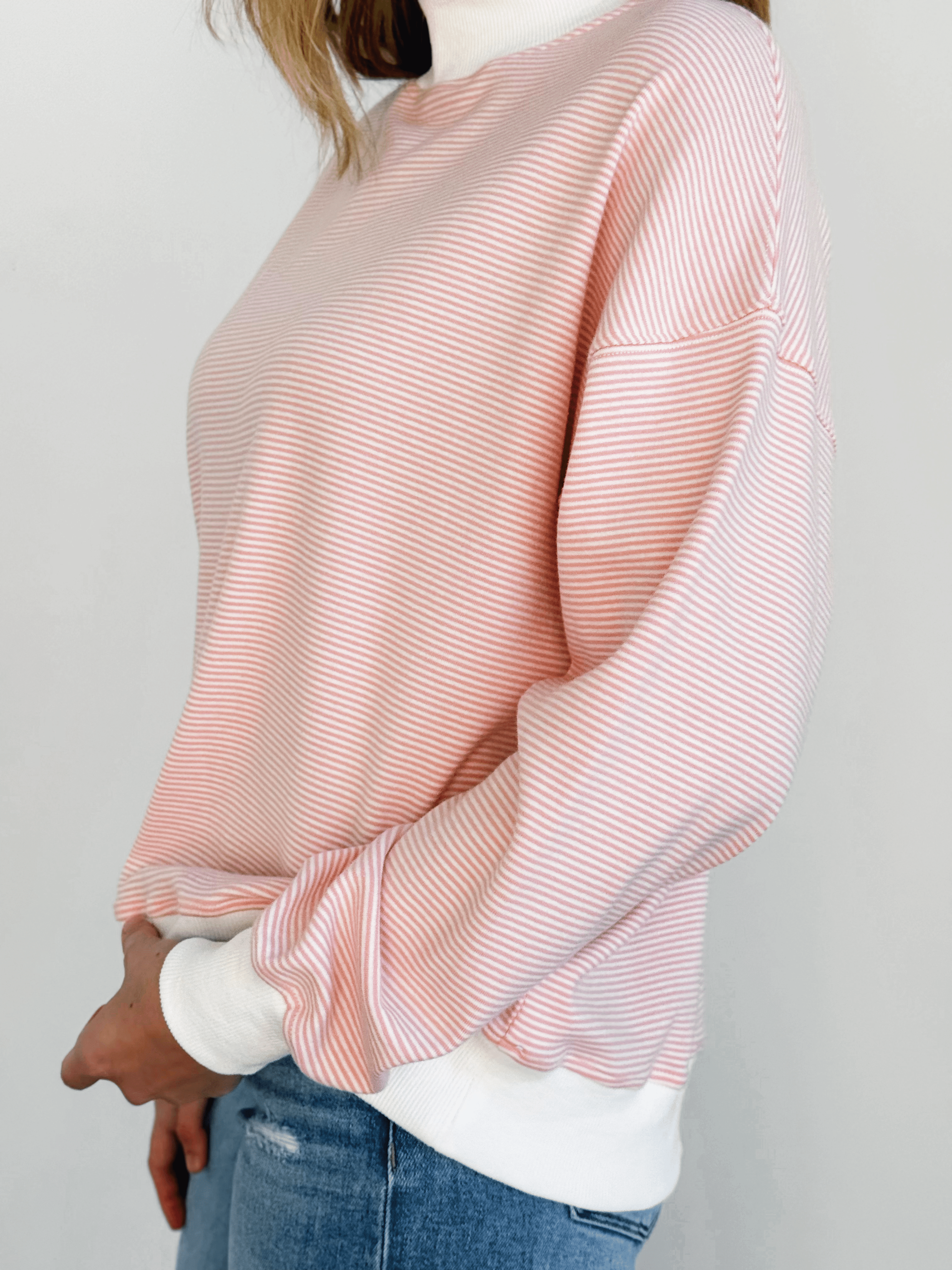 Cora Sweatshirt - PEACH/CREAM - willows clothing SWEATSHIRT
