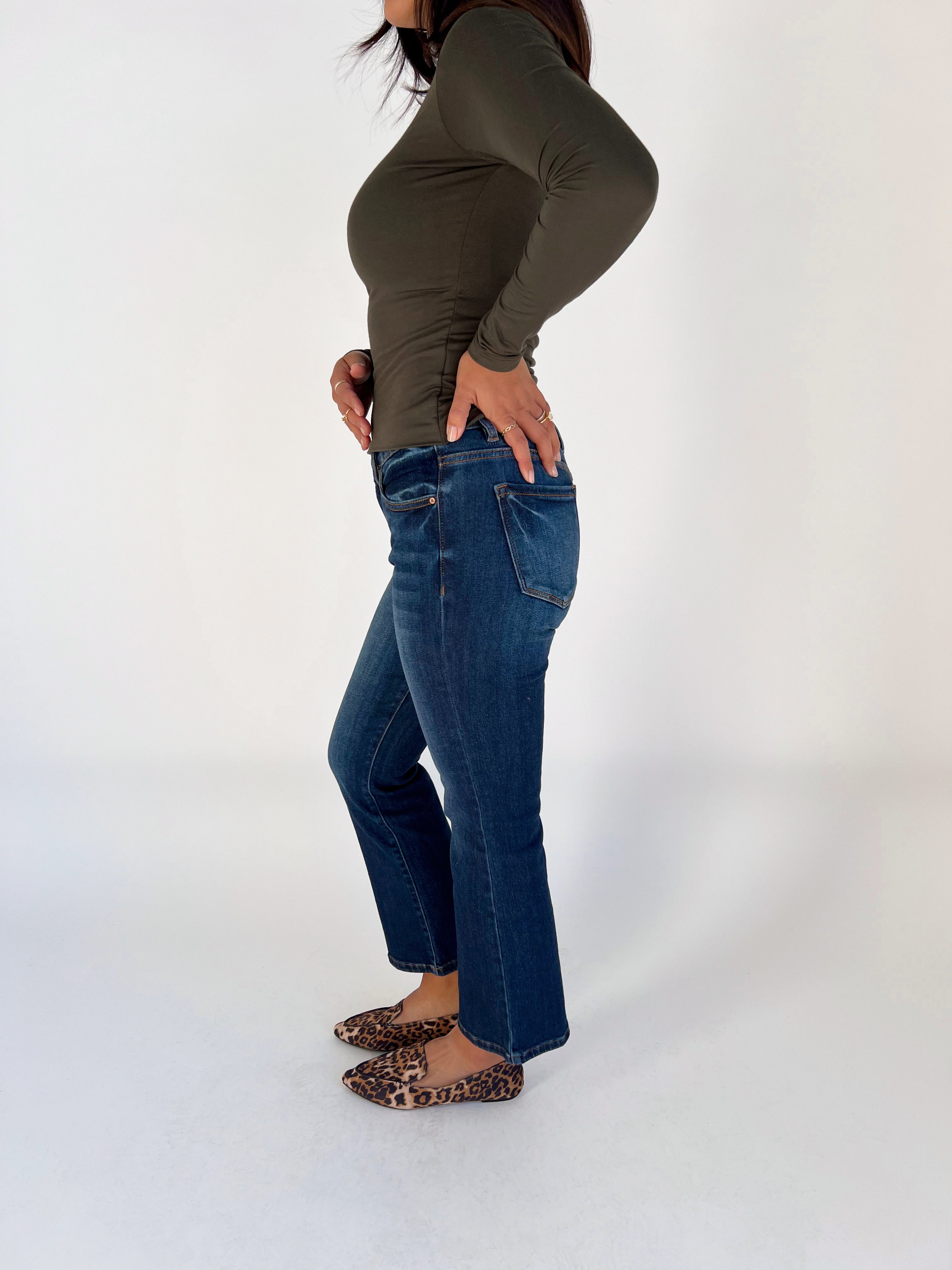 Cory Jeans - DARK - willows clothing CROP WIDE LEG