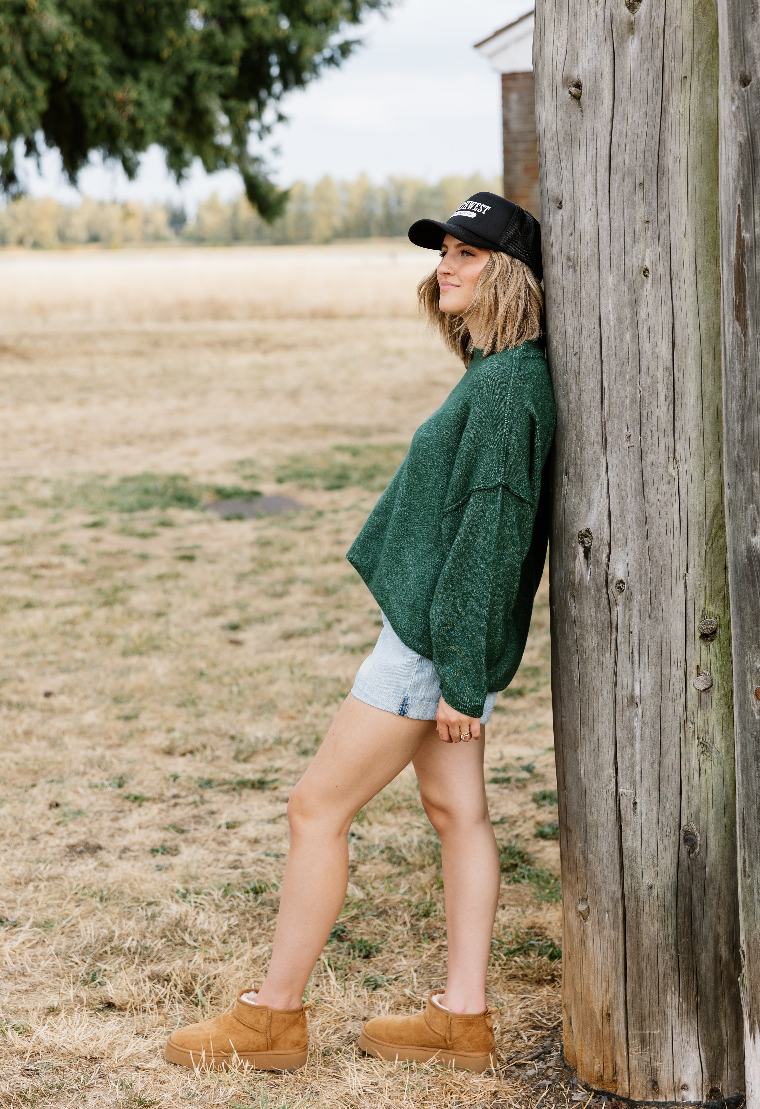 Cosette Sweater - DARK GREEN - willows clothing SWEATER