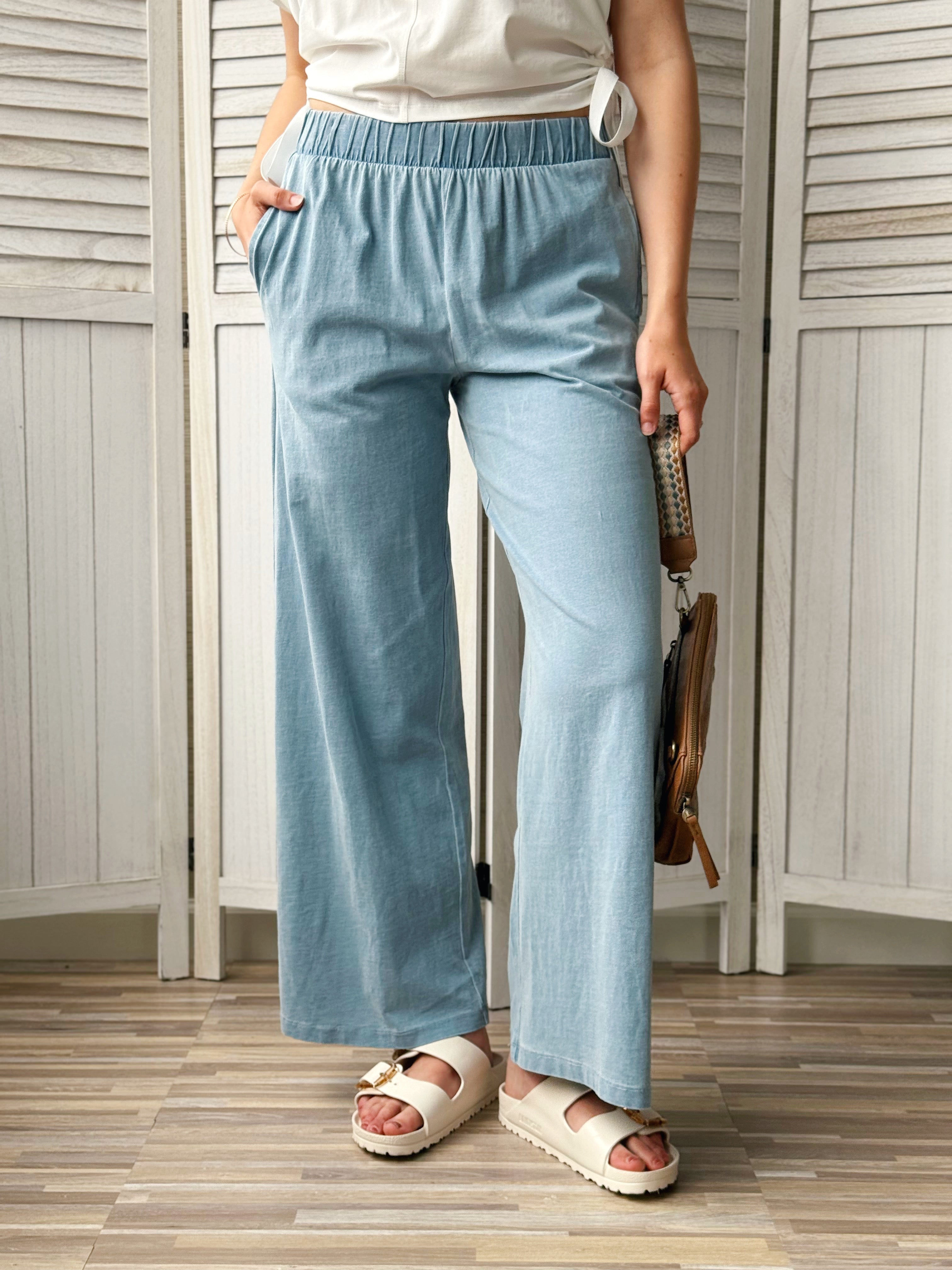 Courtney Pants - LIGHT DENIM - willows clothing PANTS