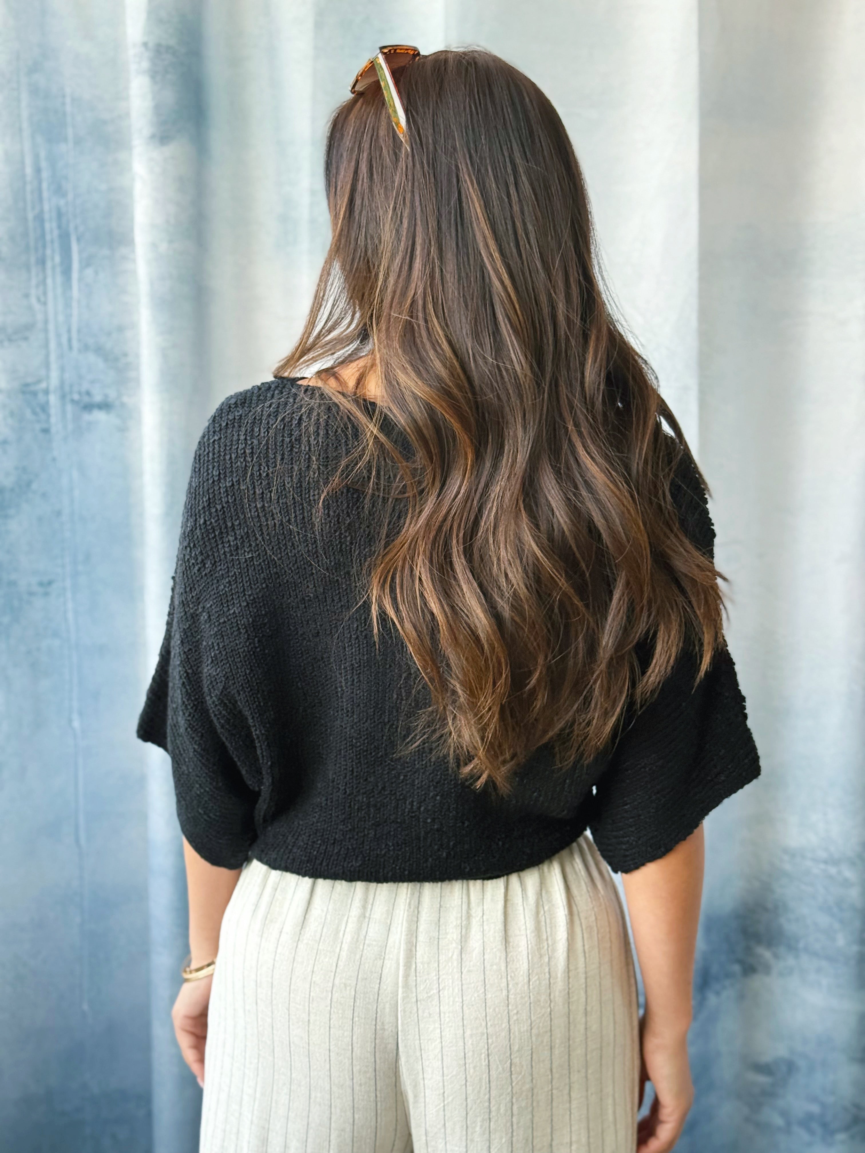 Courtyard Sweater - BLACK - willows clothing SWEATER