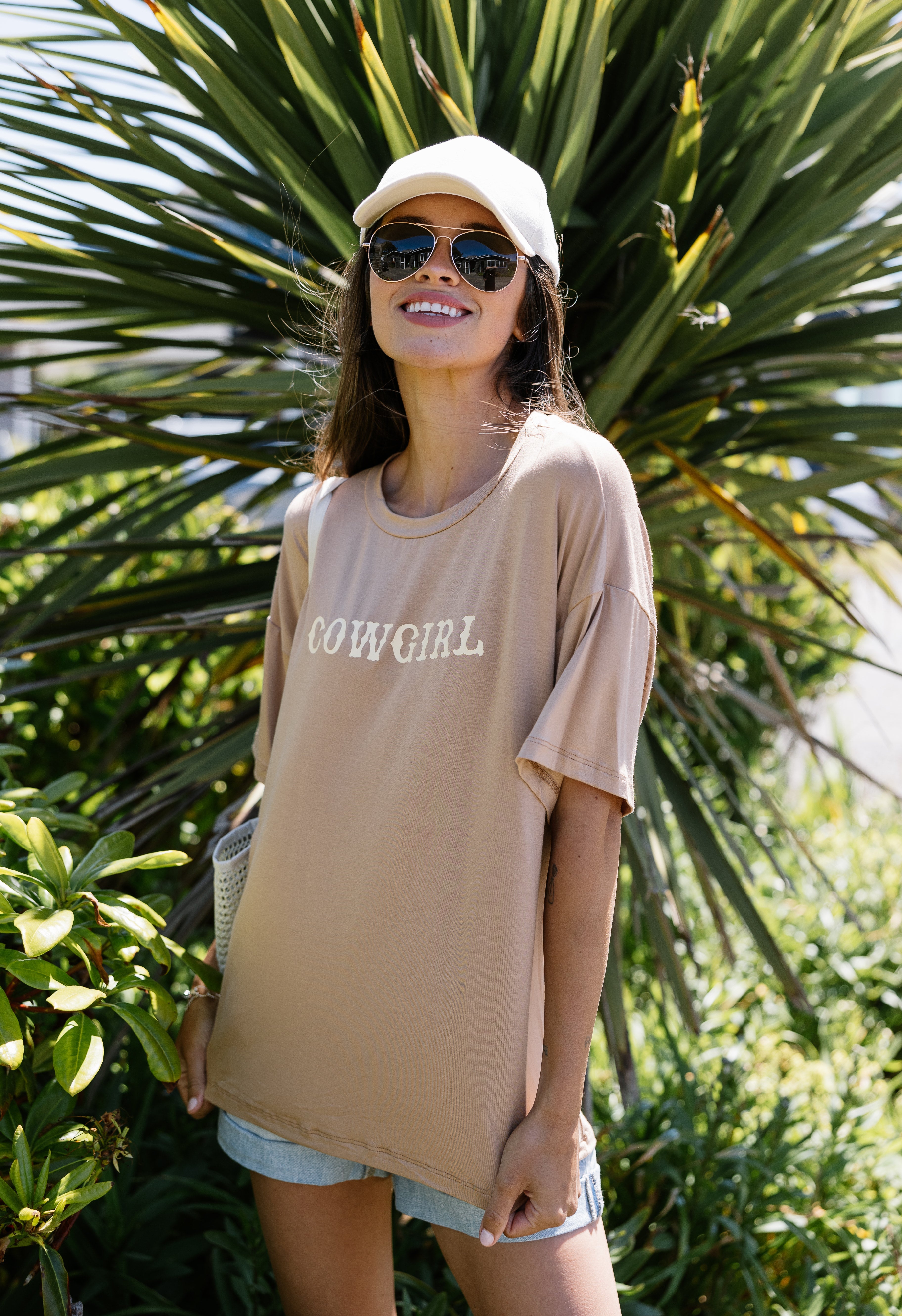 Cowgirl Tee - TAN - willows clothing S/S Shirt