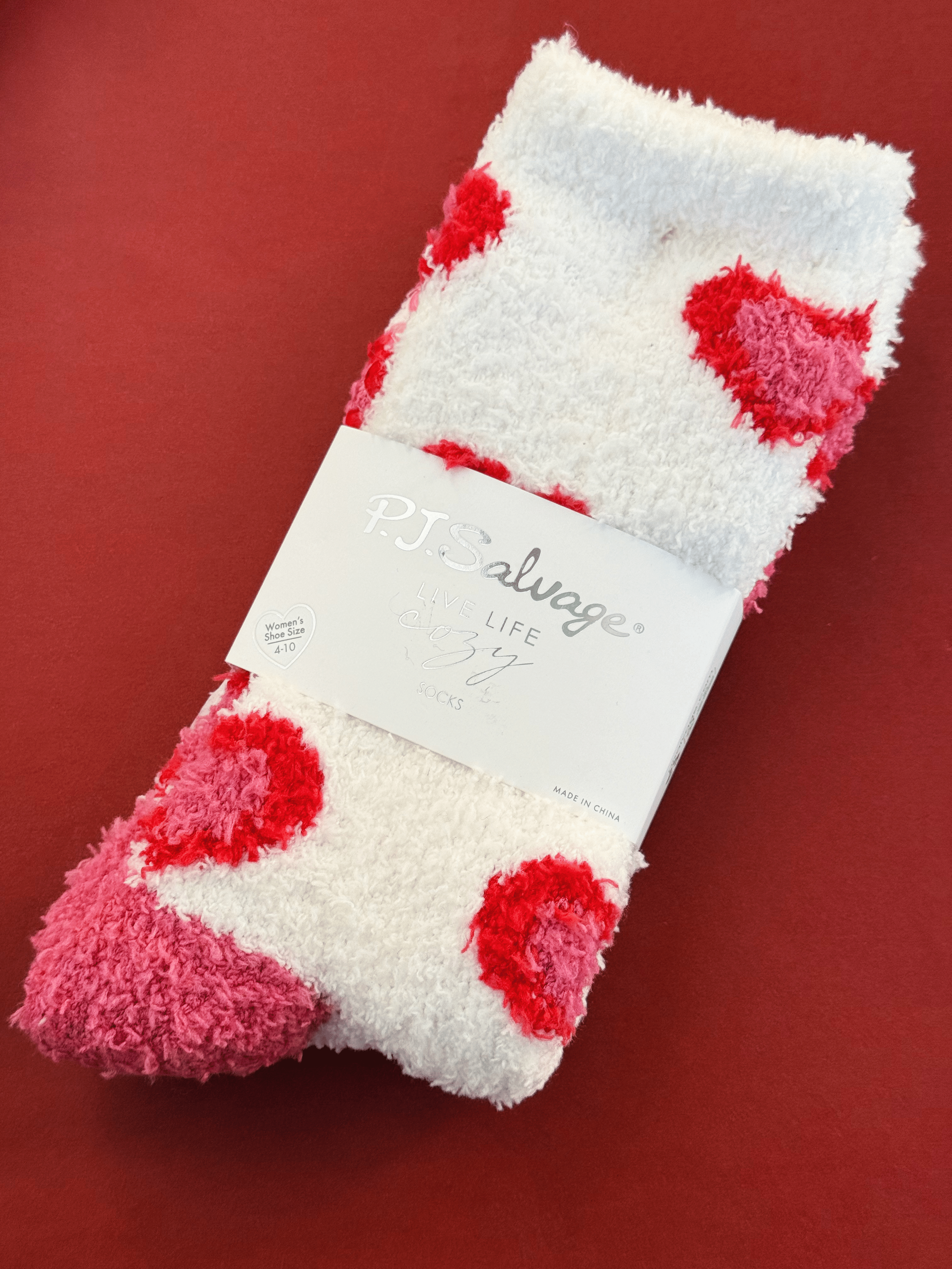 Cozy In Love Crew Socks - HEARTS - willows clothing SOCKS
