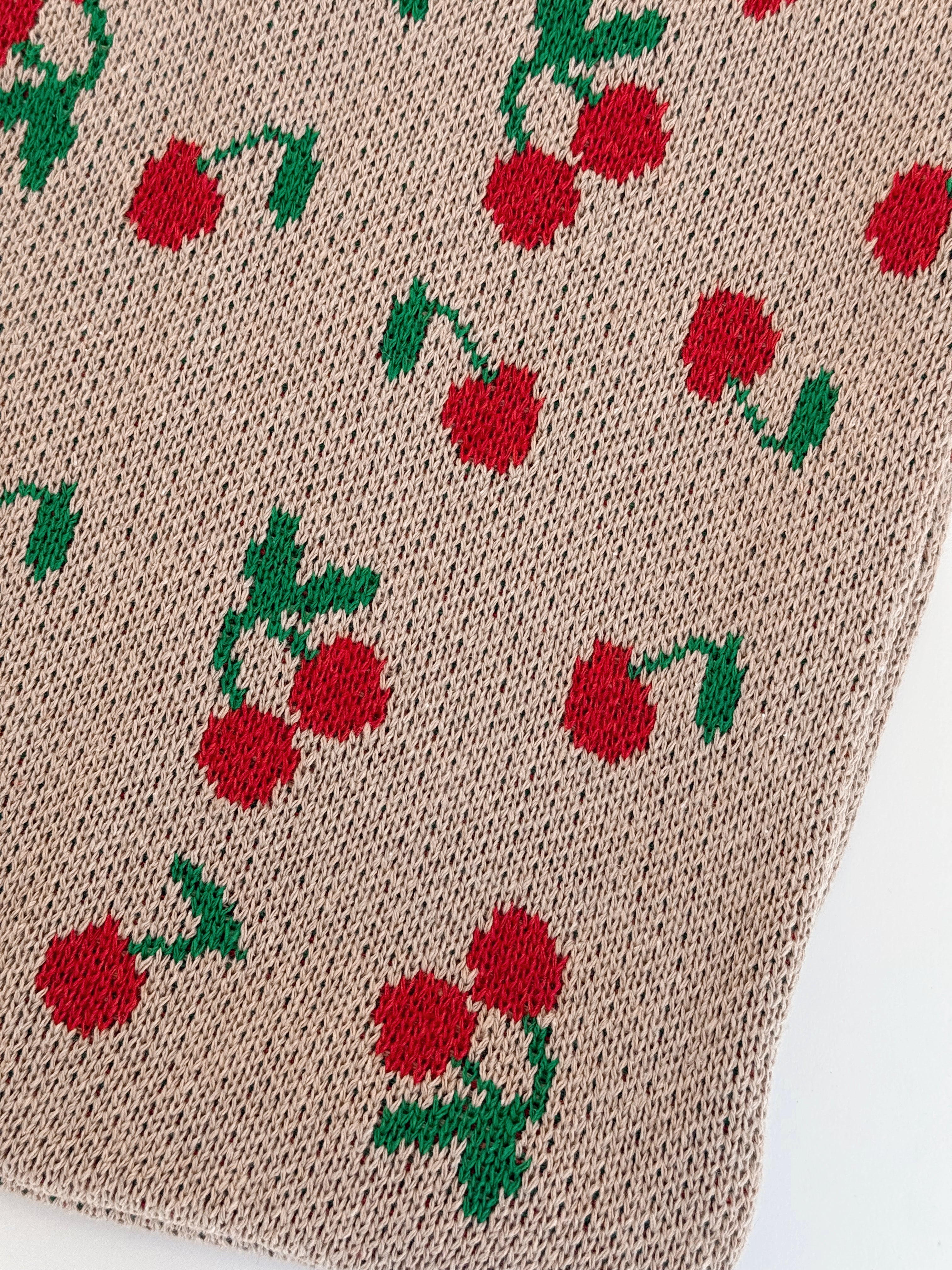 Crochet Cherry Tote - ASH MOCHA - willows clothing TOTE