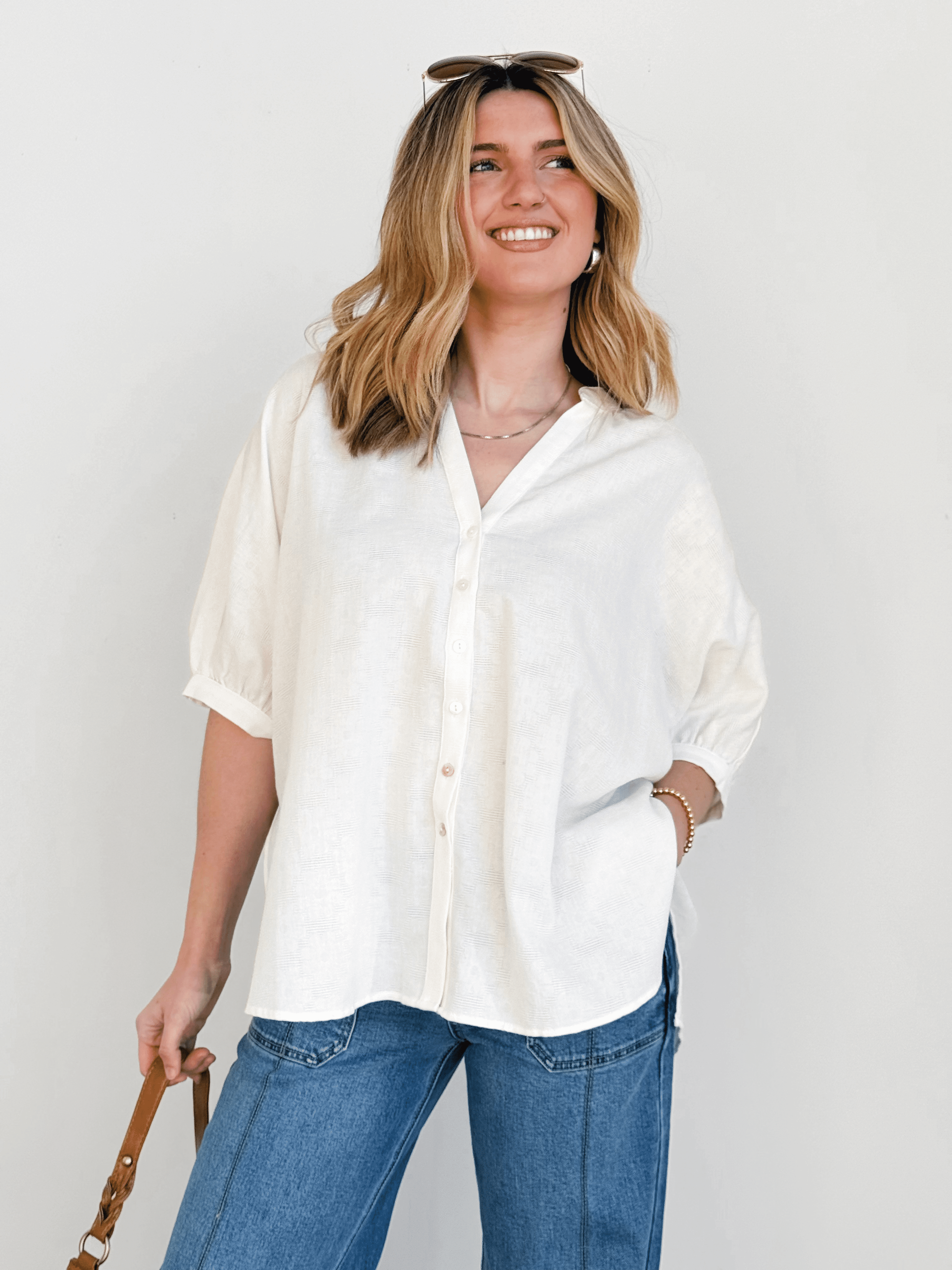Daisy Blouse - OFF WHITE - willows clothing BLOUSE