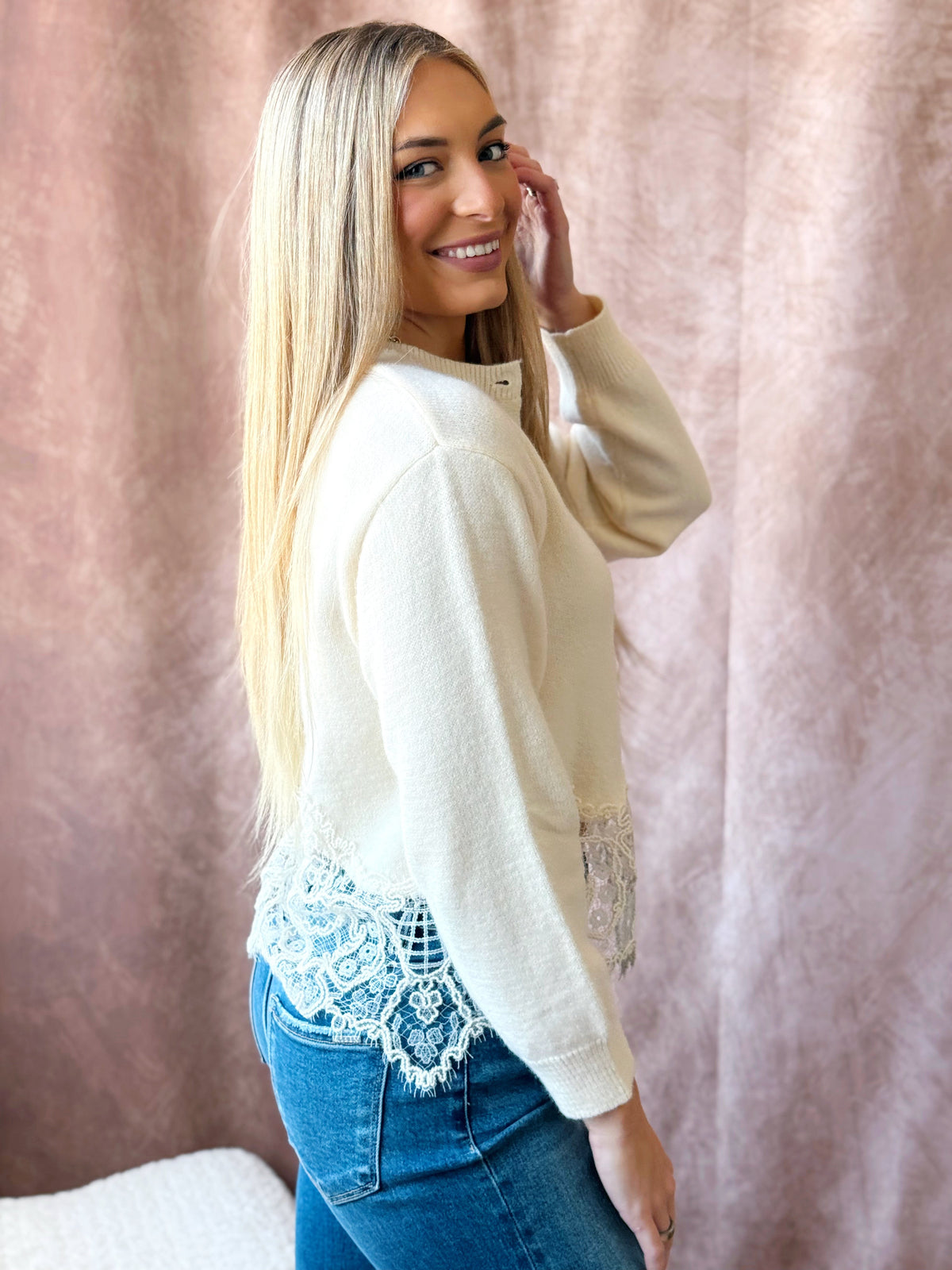 Daisy Mae Cardigan - CREAM - willows clothing Cardigan
